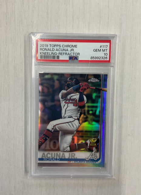 2019 Topps Chrome Ronald Acuna Jr. Kneeling Refractor PSA 10