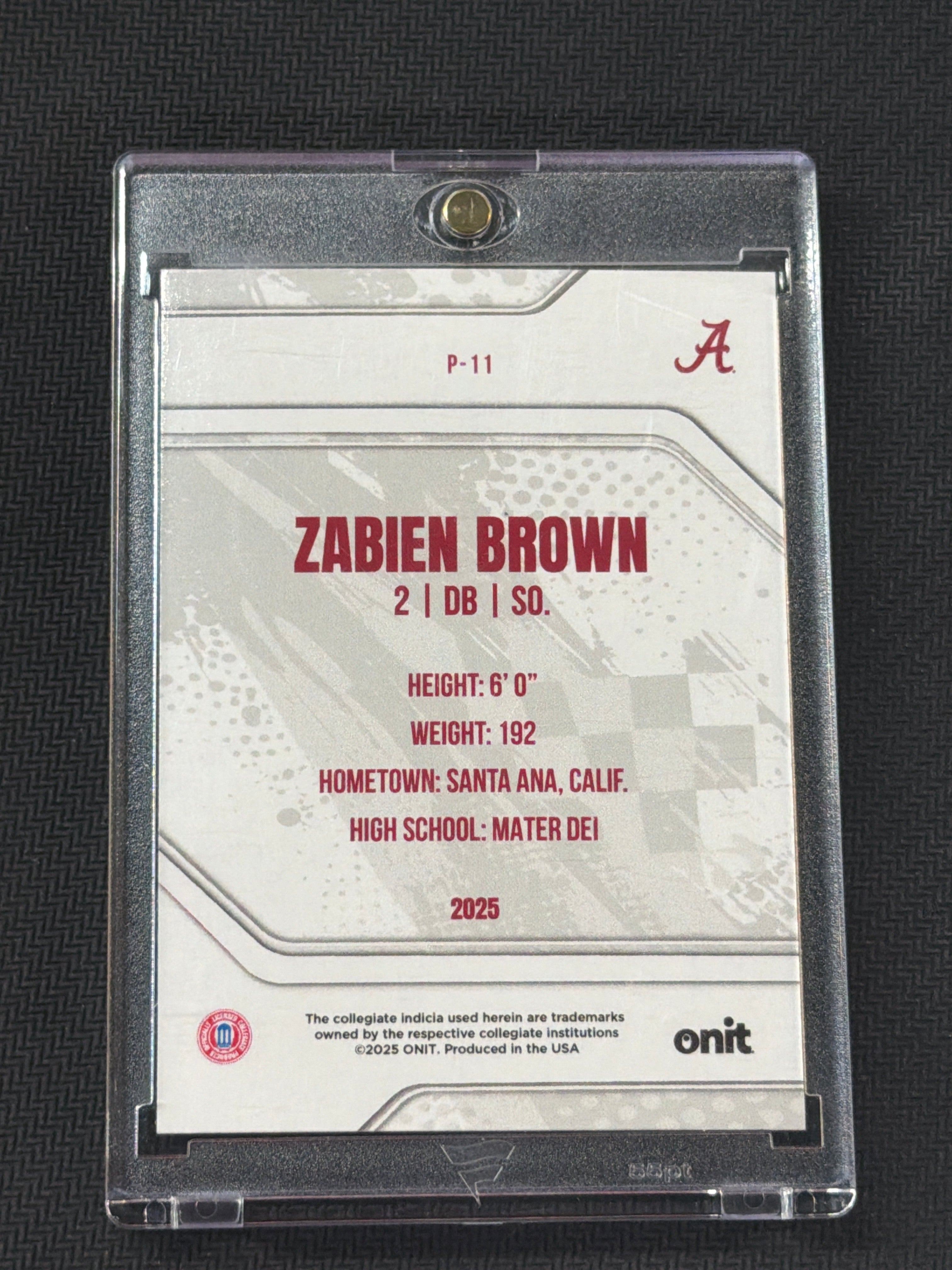 2025 Onit Zabien Brown Gold Stars 1/1 Alabama