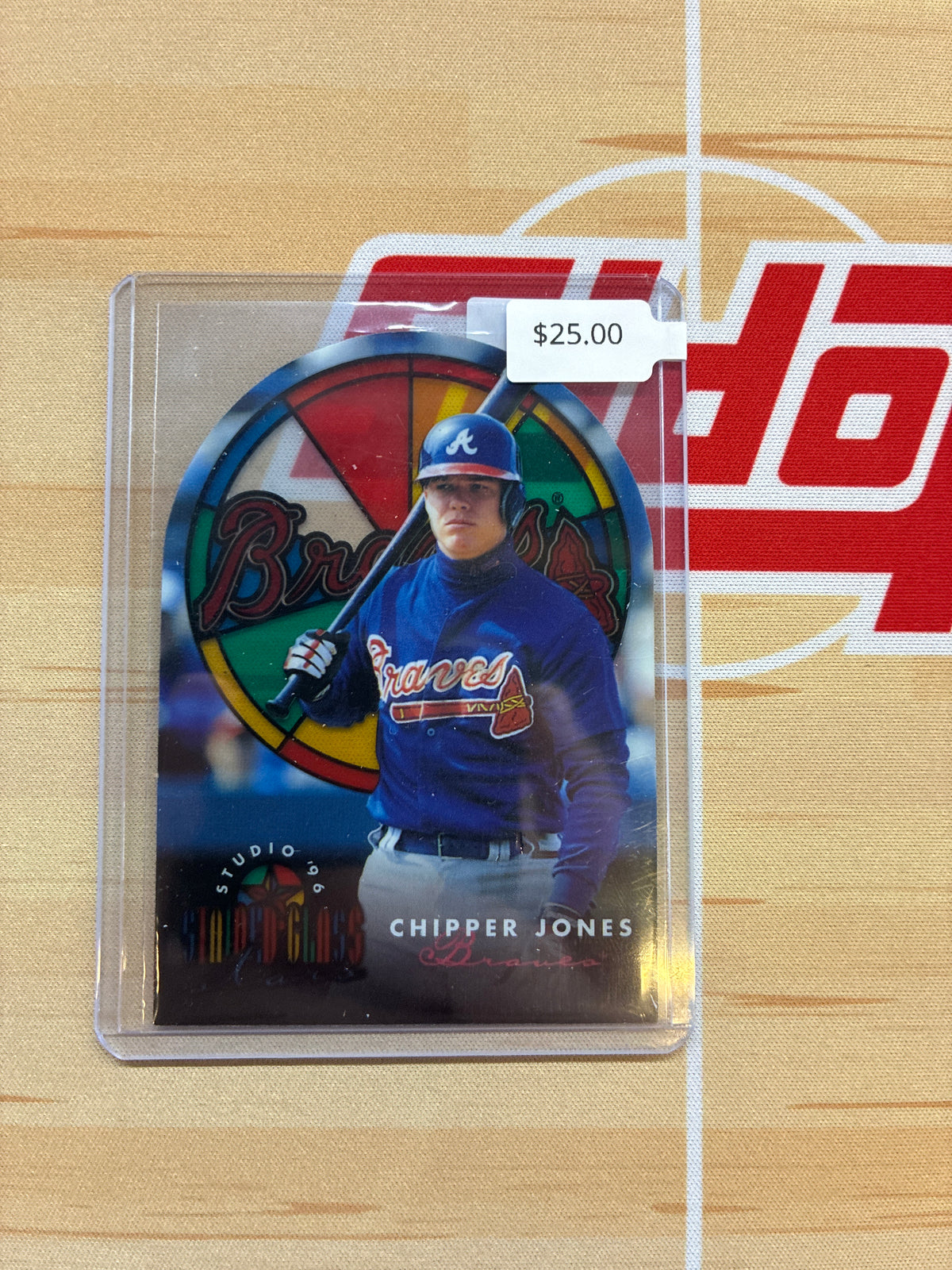 1998 Donruss Studio Chipper Jones Stained Glass Die Cut #5 Braves