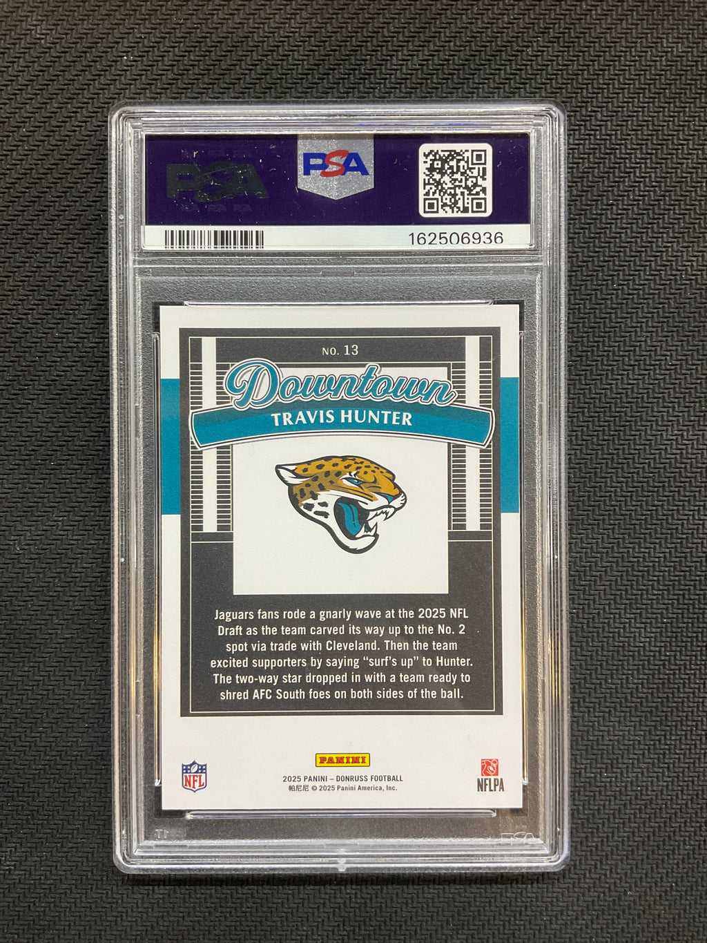 2025 Donruss Travis Hunter Horizontal Downtown! PSA 10 Rookie #13 936