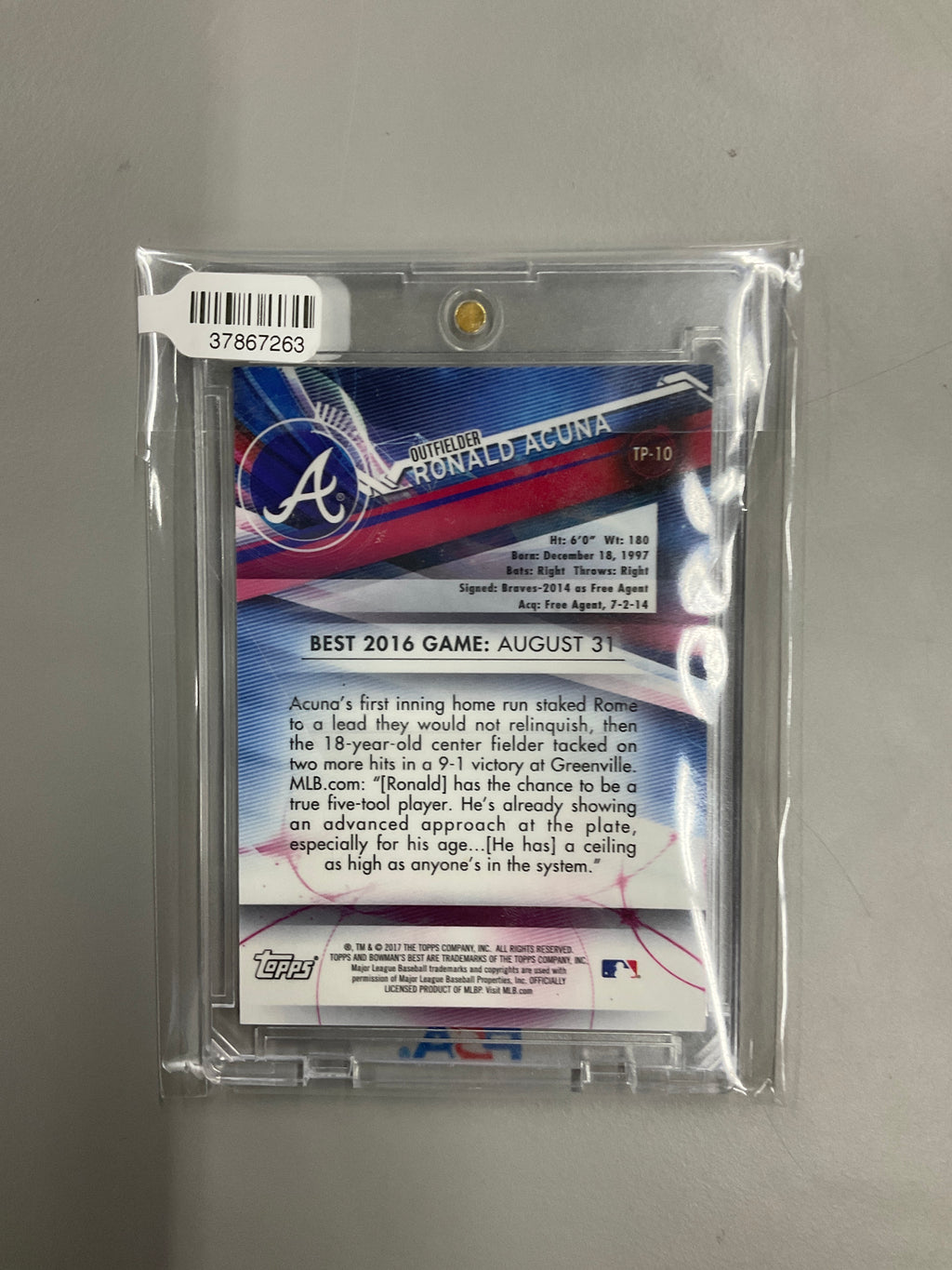 2017 Bowman's Best Ronald Acuna Jr. Rookie Blue /150 Braves