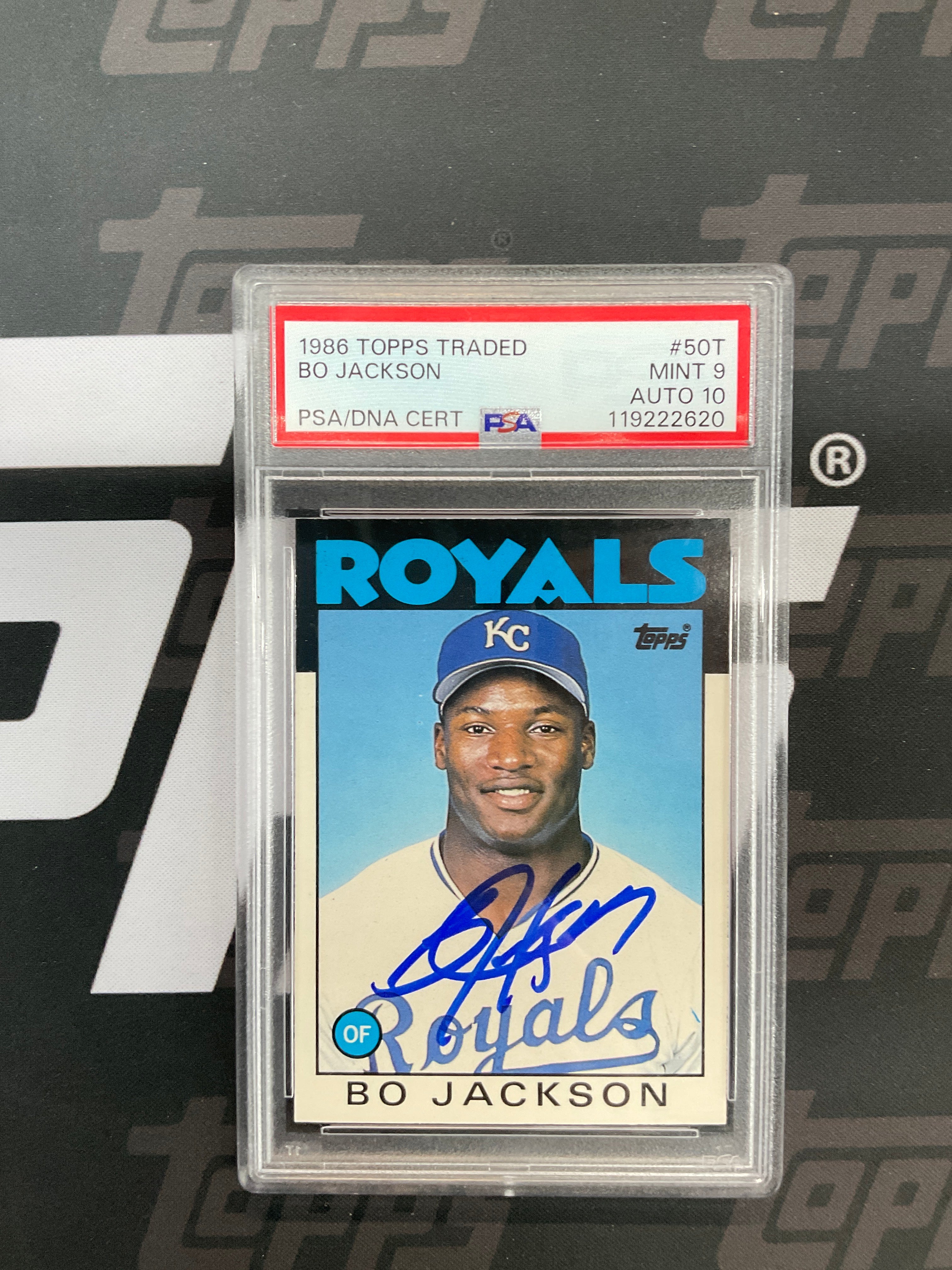 1986 Topps Traded Bo Jackson Rookie Auto #50T PSA 9 10 Auto Royals