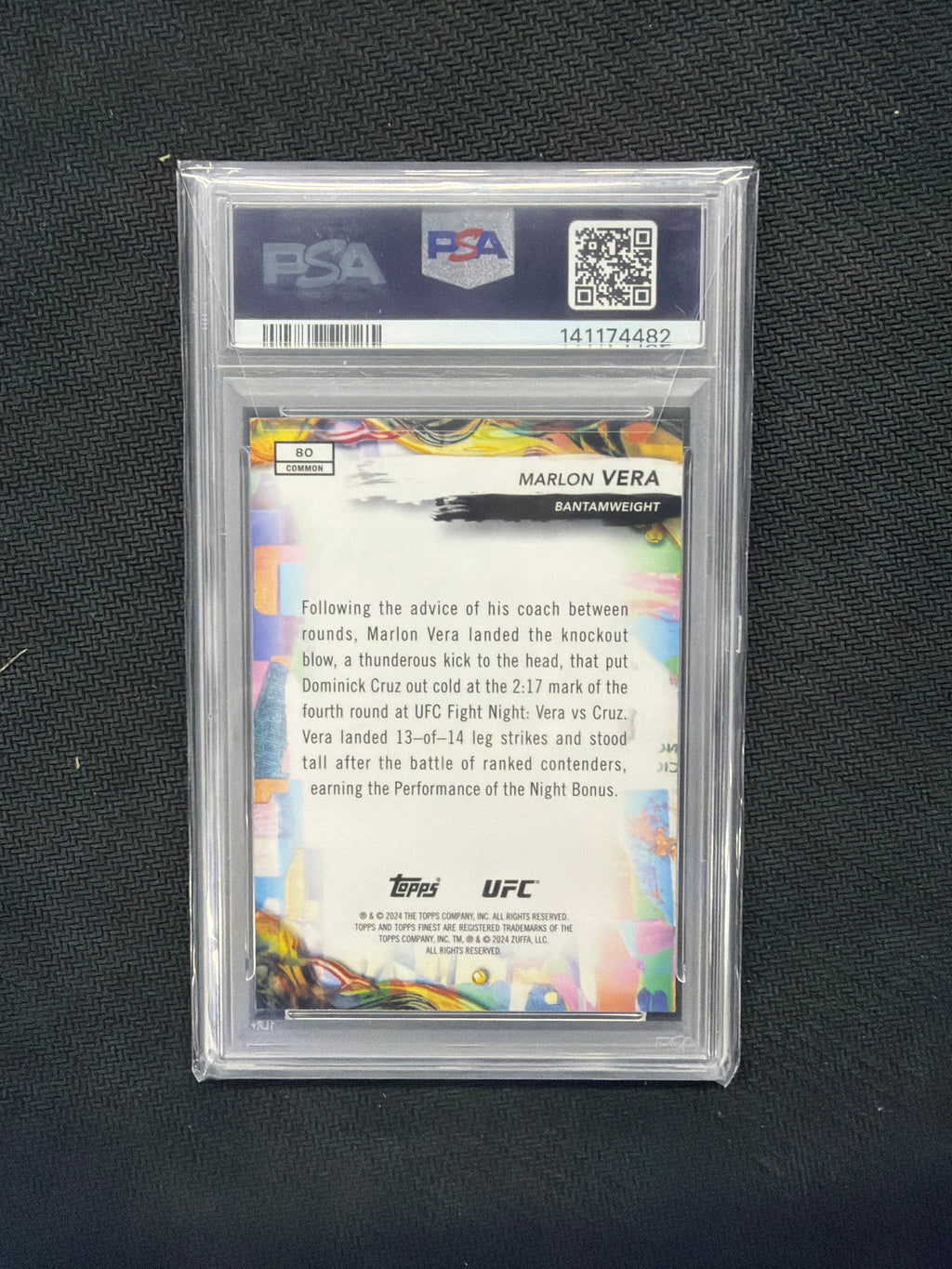 2024 Finest UFC Marlon Vera Gold Refractor /50 PSA 9