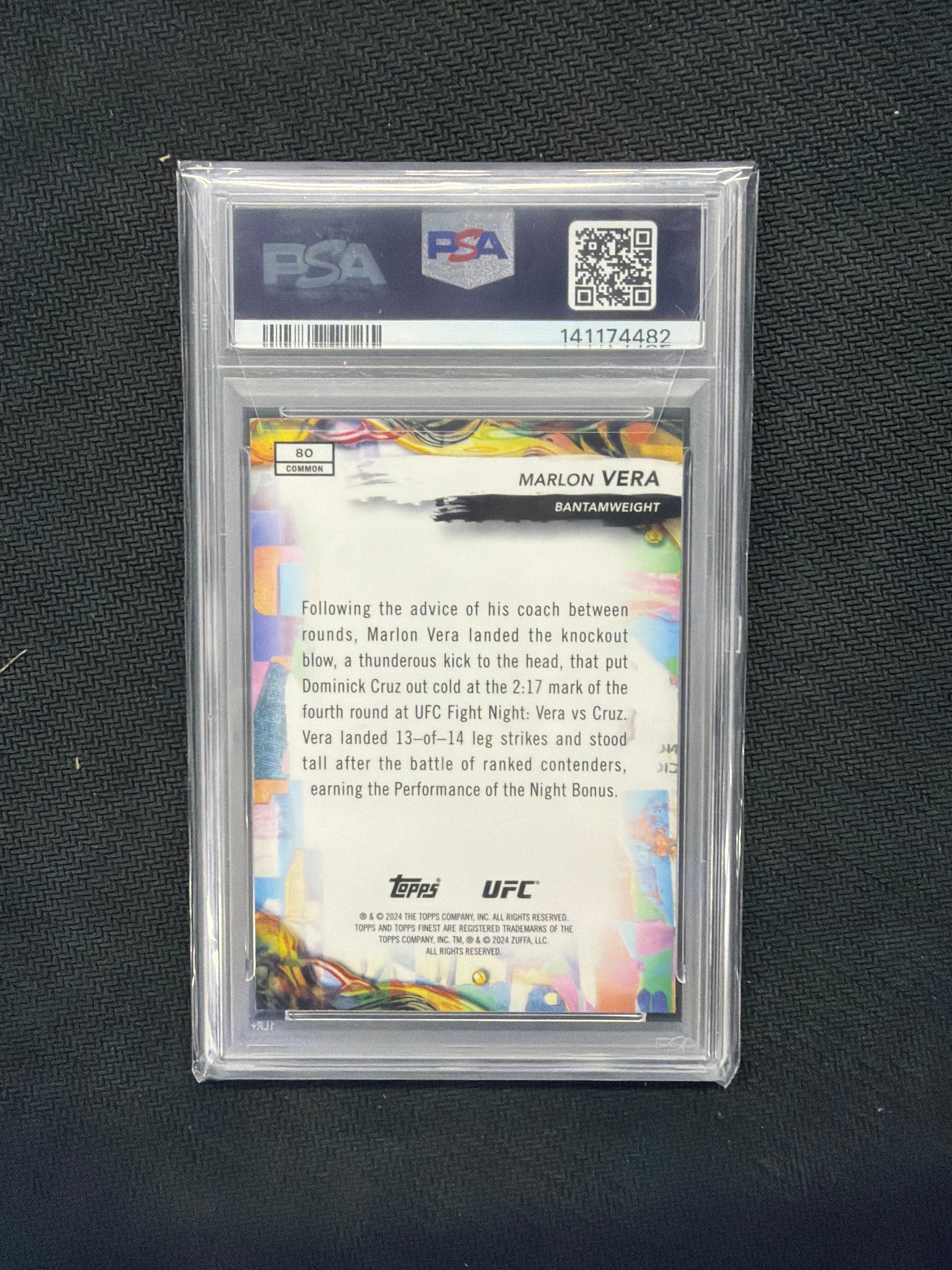 2024 Finest UFC Marlon Vera Gold Refractor /50 PSA 9