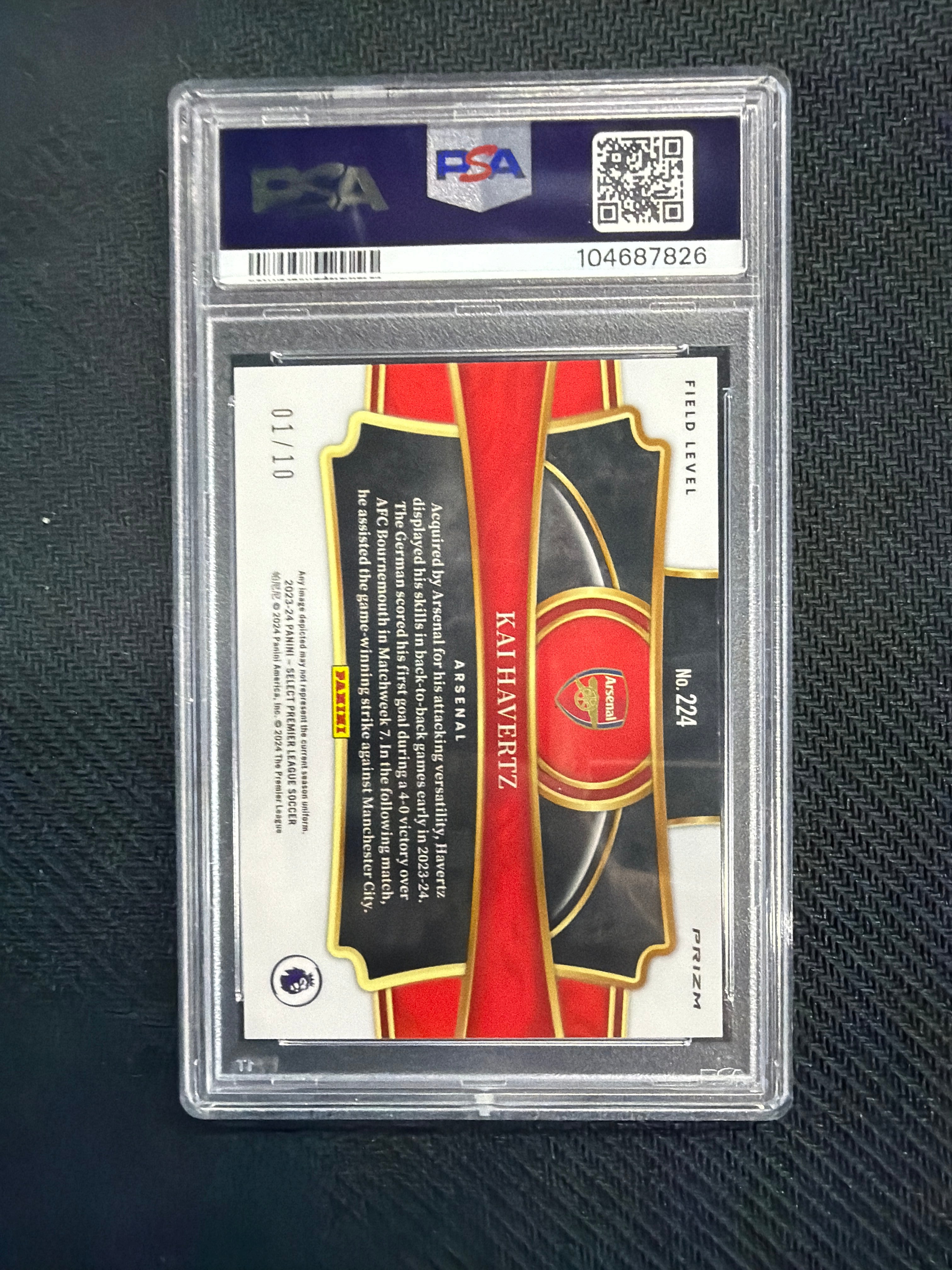 2023-24 Panini Select Premier League Kai Habertz Gold Mojo /10 PSA 10