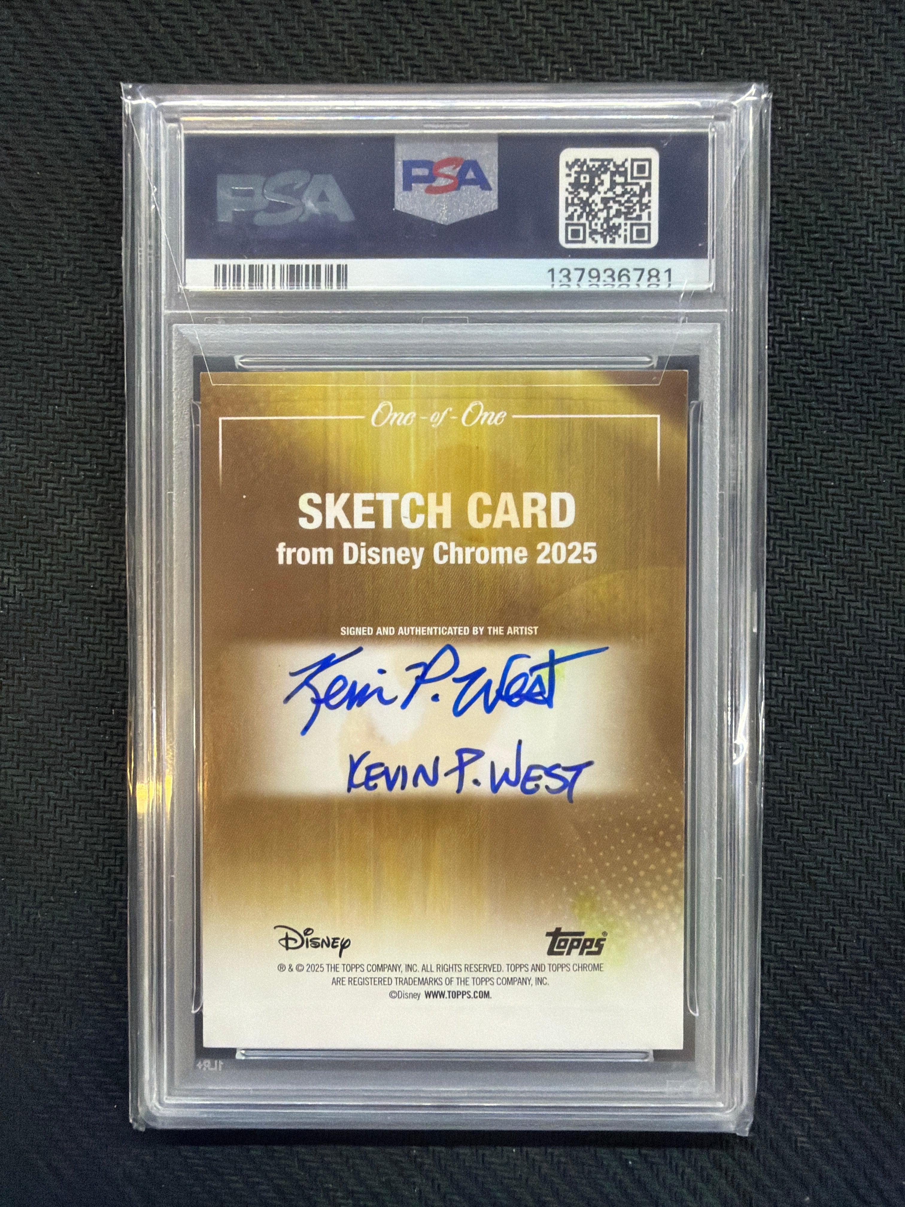 2025 Topps Chrome Disney Kevin P. West Tigger Sketch PSA 7 1/1