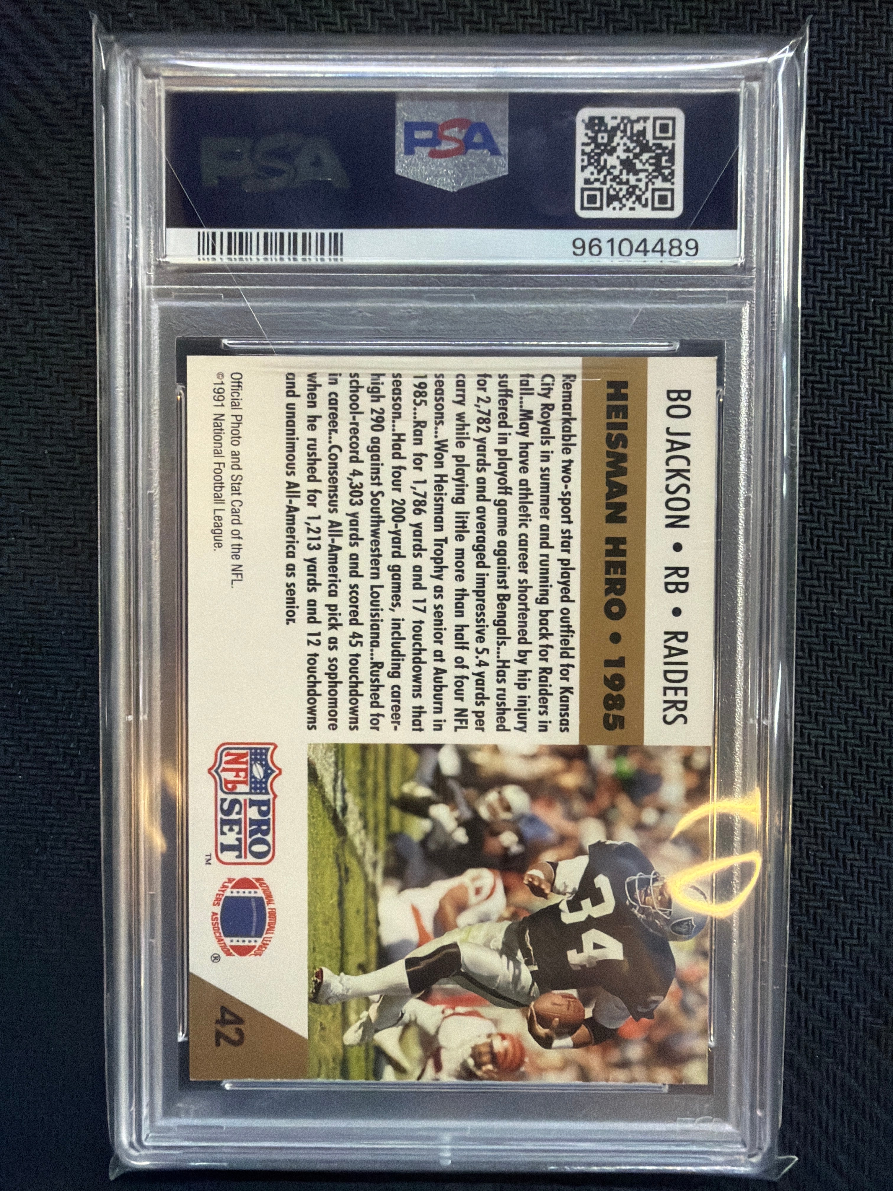 1991 Pro Set Bo Jackson #42 PSA 8 Auburn