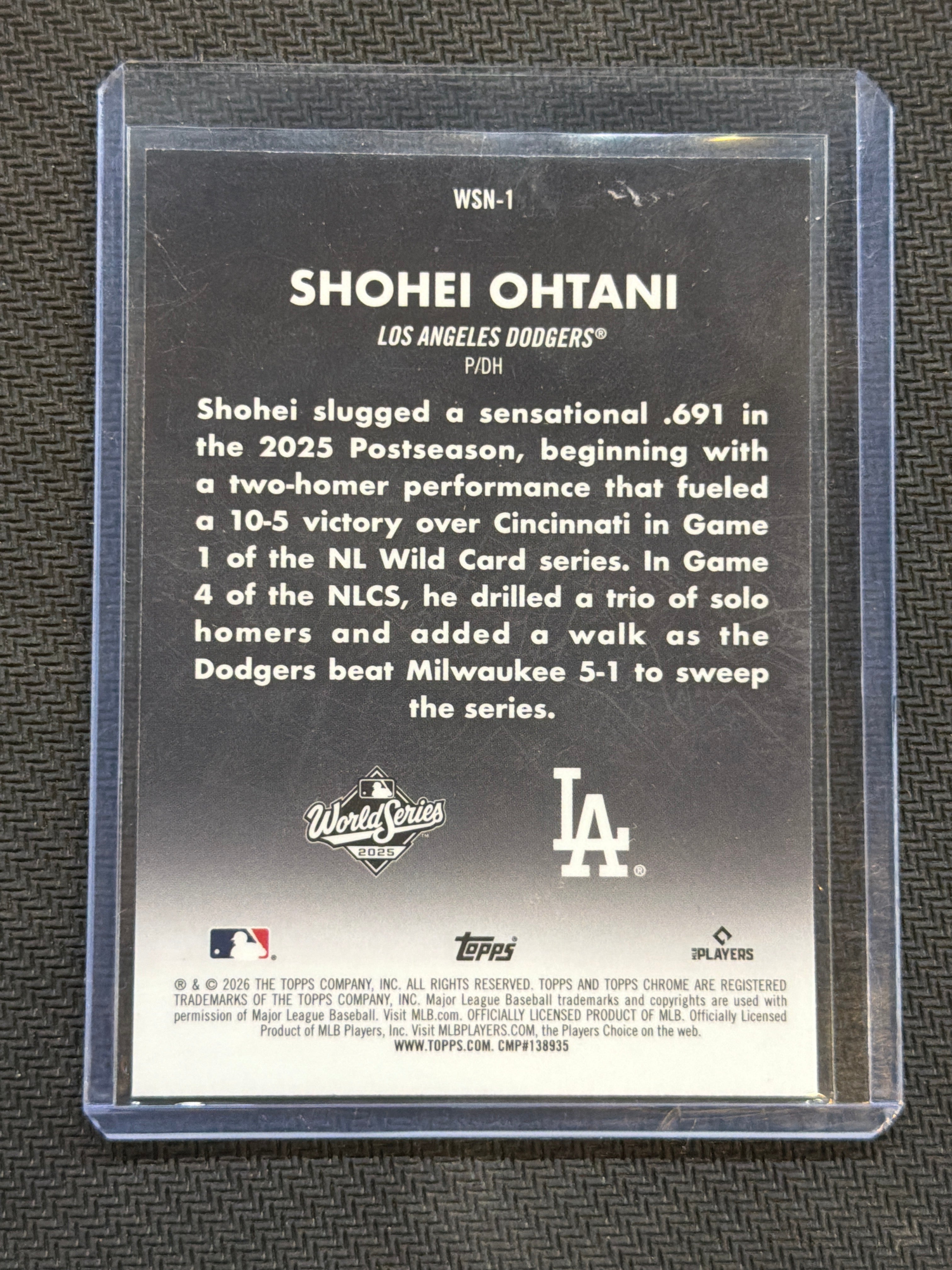 2026 Topps Chrome Shohei Ohtani World Series at Night Case Hit #WSN-1 Dodgers