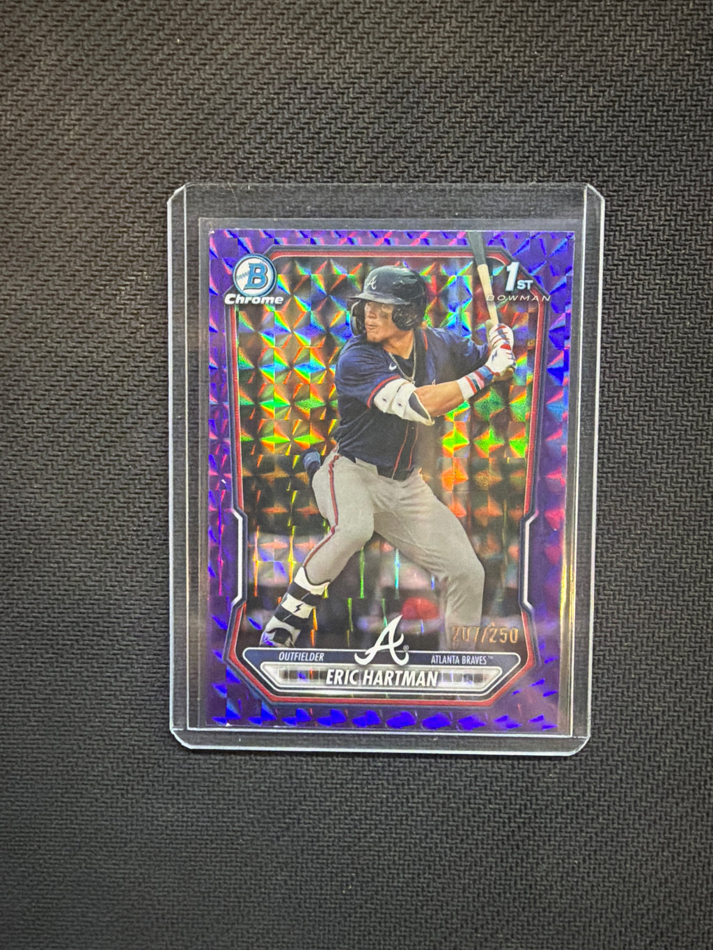 2026 Bowman Chrome Eric Hartman Purple Geometric /250 Braves