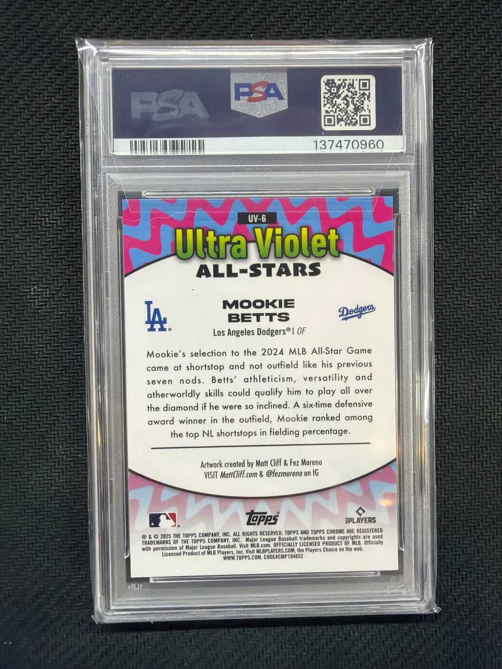 2025 Topps Chrome Mookie Betts Ultra Violet All Stars PSA 9