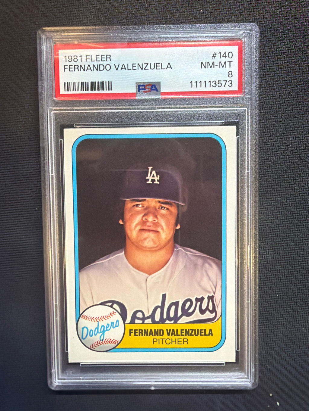 1981 Fleer Fernando Valenzuela #140 PSA 8