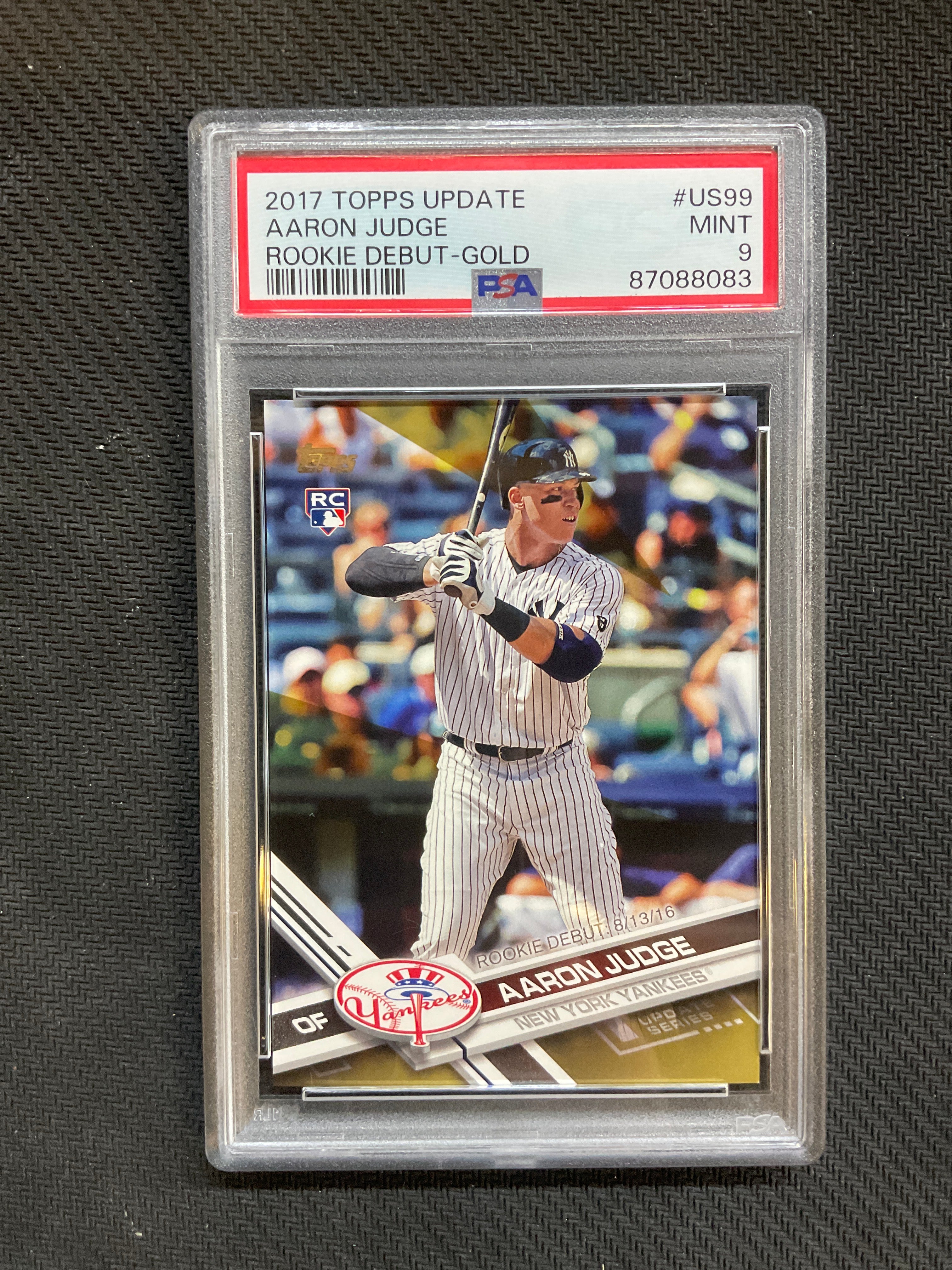 2017 Topps Update Aaron Judge Rookie Debut Gold /2017 PSA 9 083
