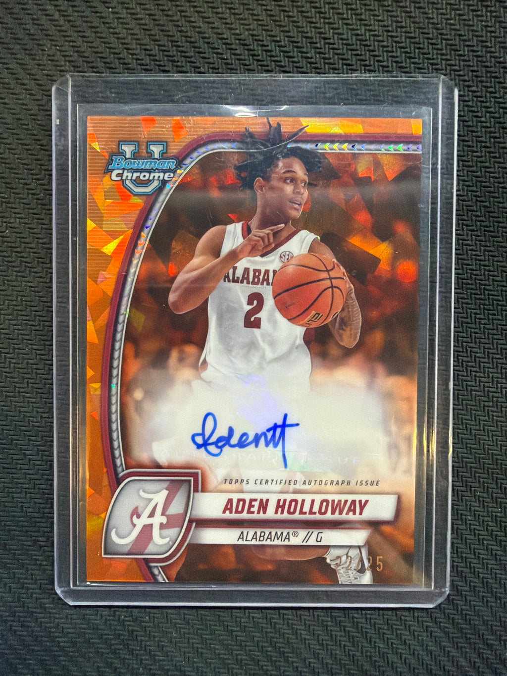 2025 Bowman Sapphire Aden Holloway Auto Orange /25 Alabama