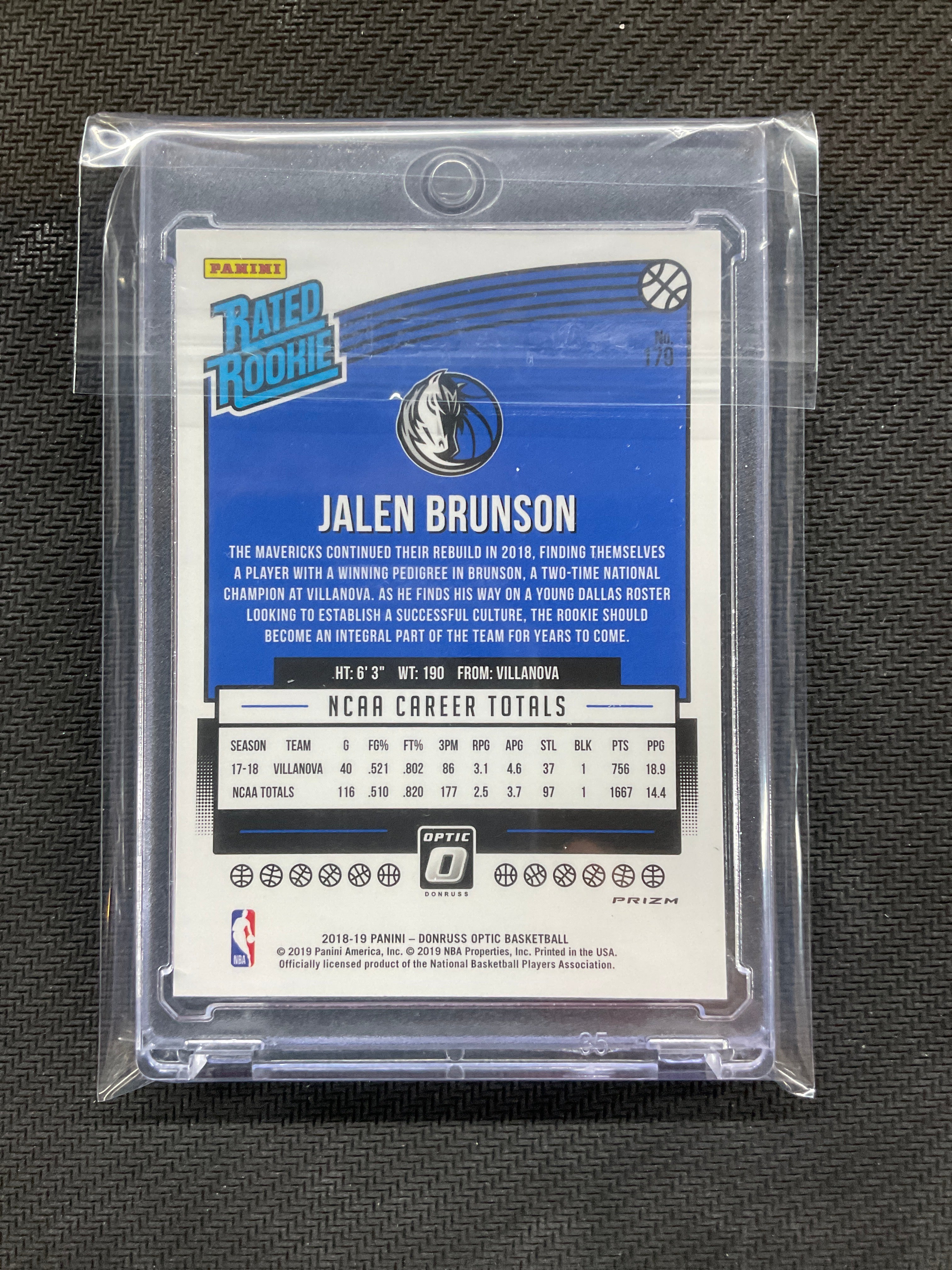 2018 Donruss Optic Jalen Brunson Pink Velocity Rookie Knicks Rookie