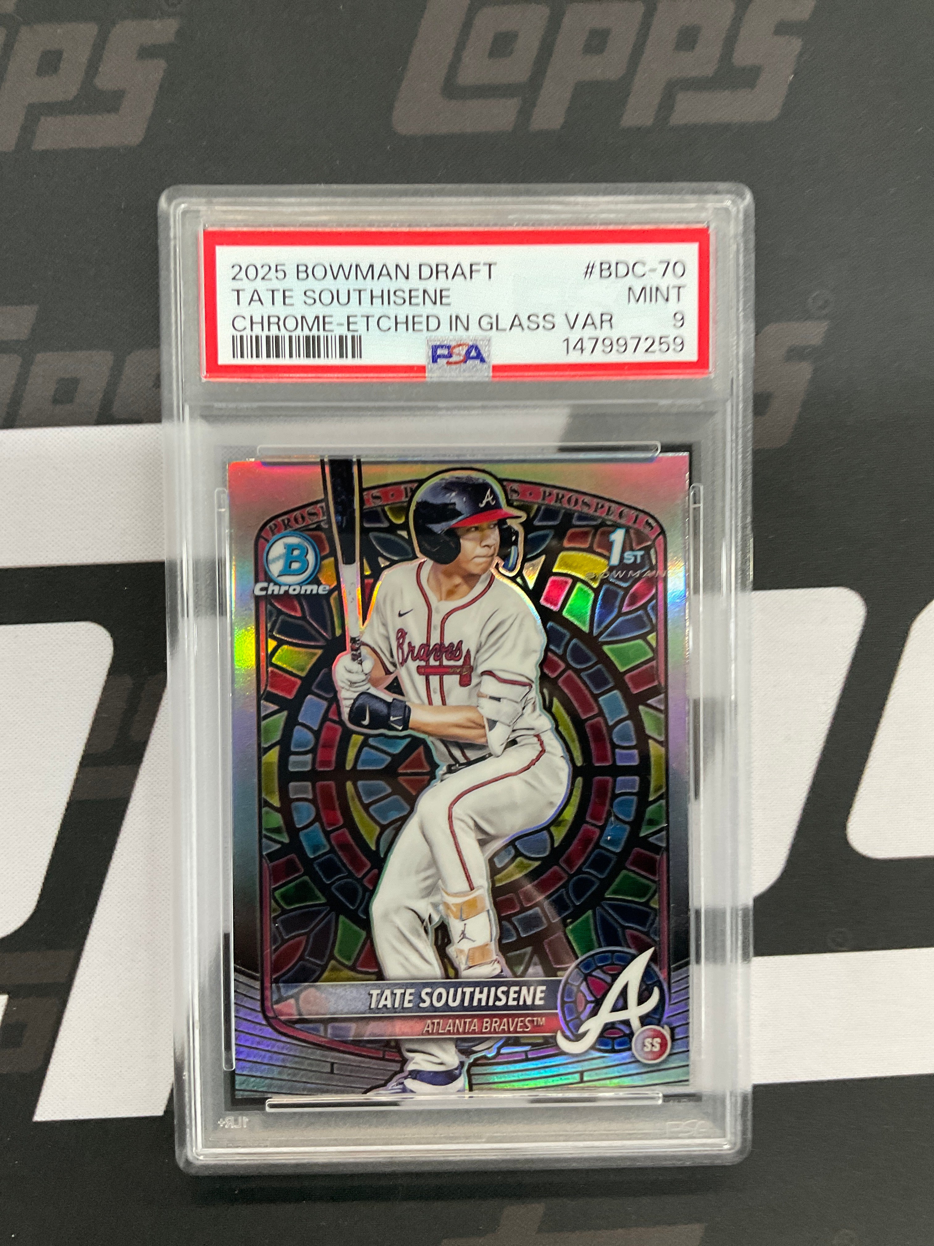 2025 Bowman Draft Tate Southisene Etched In Glass PSA 9 Braves