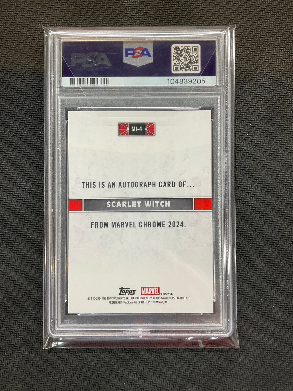 2024 Topps Chrome Marvel Scarlet Witch Character Autograph /99 PSA 9