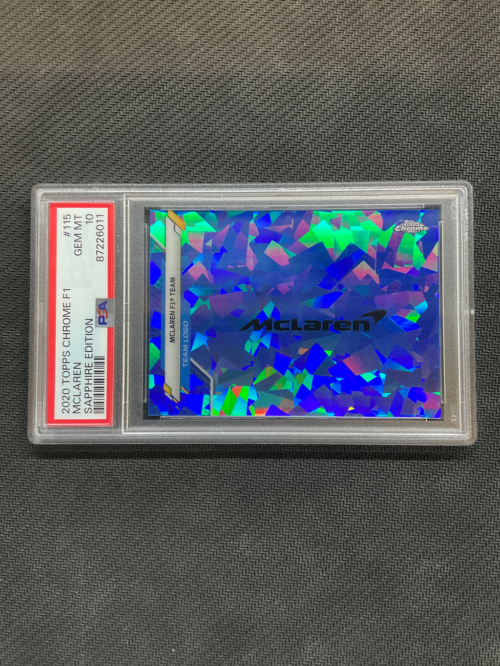 2020 Topps Chrome F1 Sapphire McLaren Logo #115 PSA 10 011