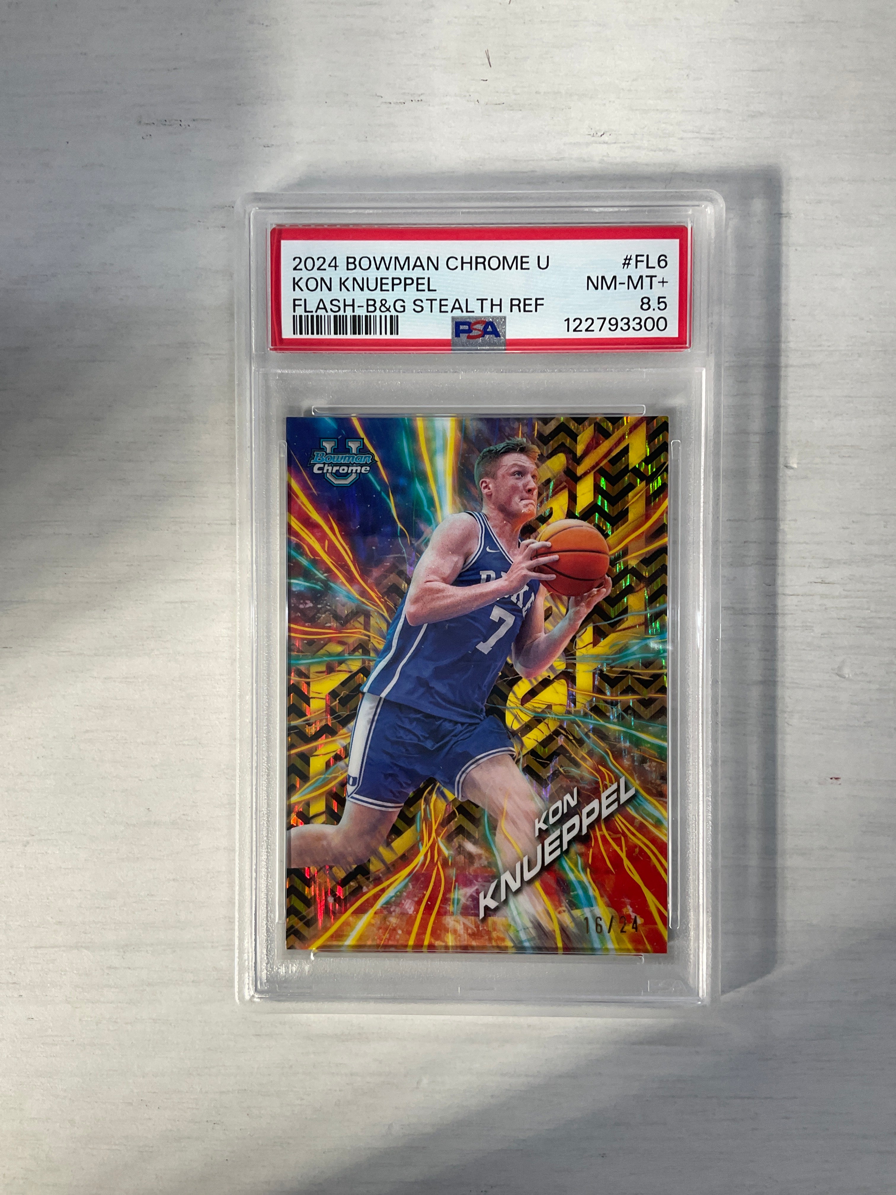 2024 Bowman U Kon Knueppel Flash Stealth /24 PSA 8.5