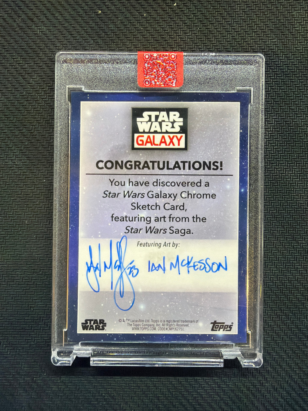 2023 Topps Chrome Star Wars Galaxy Obi Wan Kenobi Sketch Ian McKesson Auto 1/1