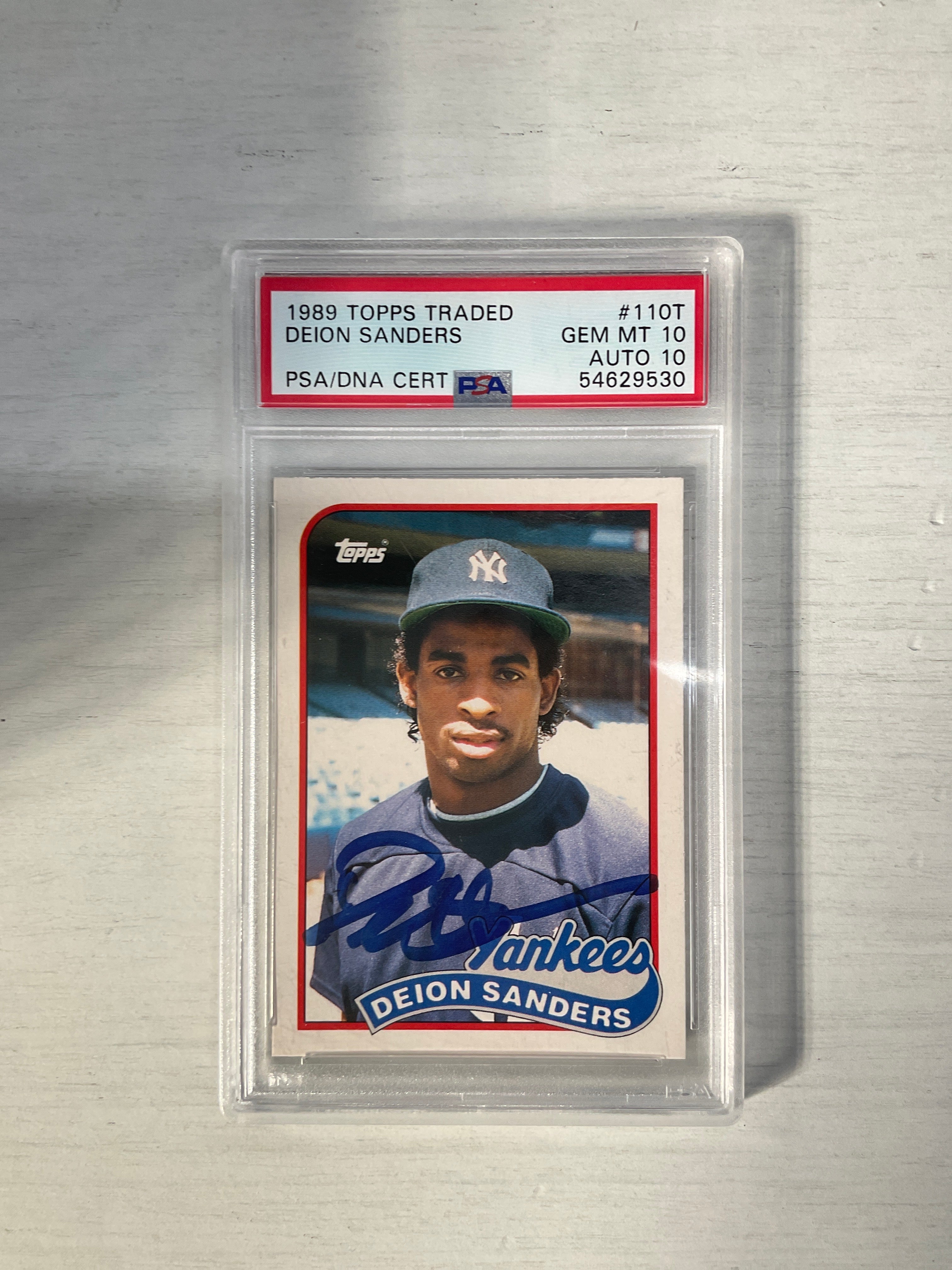 1989 Topps Traded Deion Sanders PSA 10 DNA 10