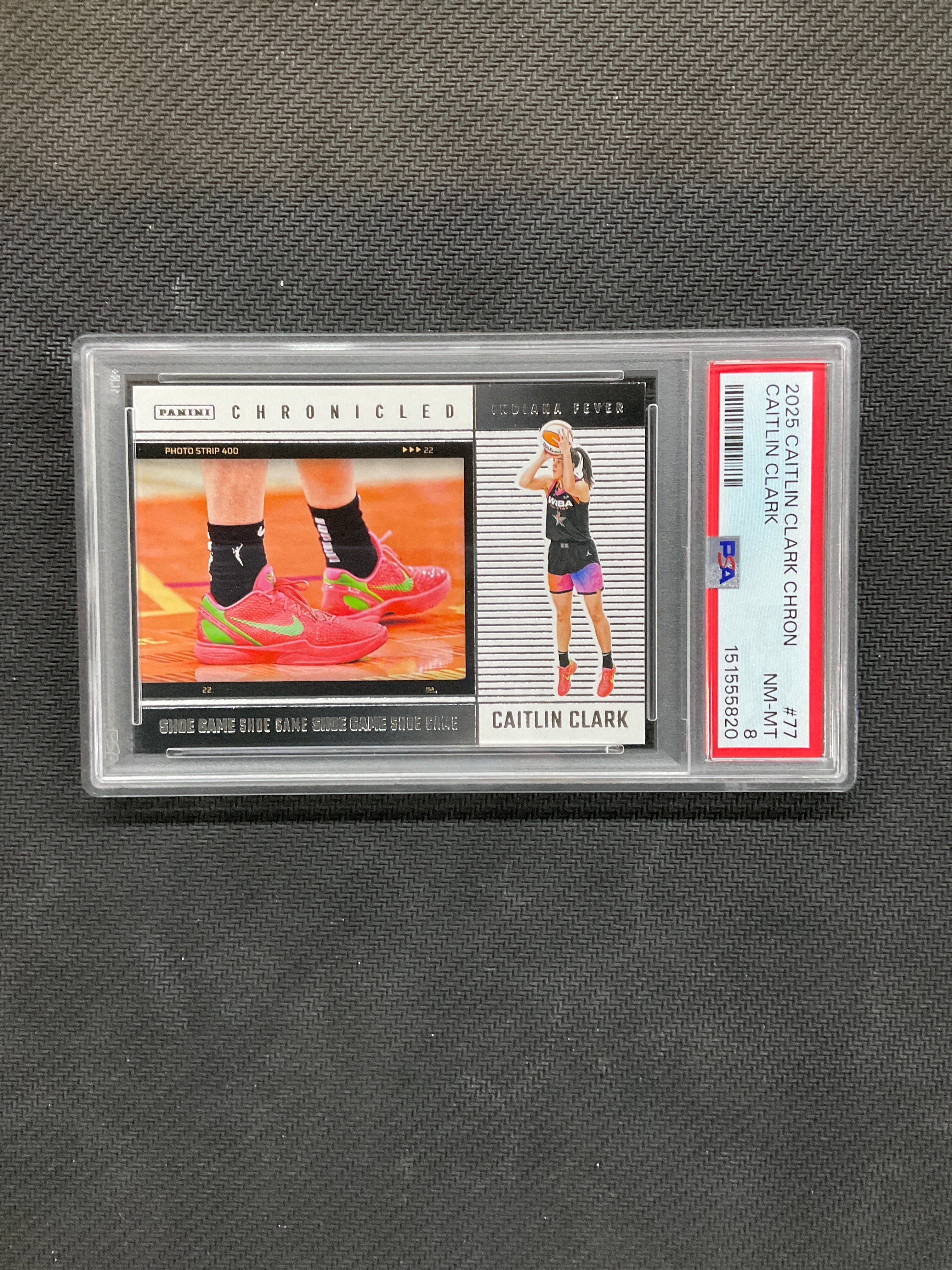 2025 PaninI Caitlin Clark Chronicles #77 Shoe Game PSA 8 820