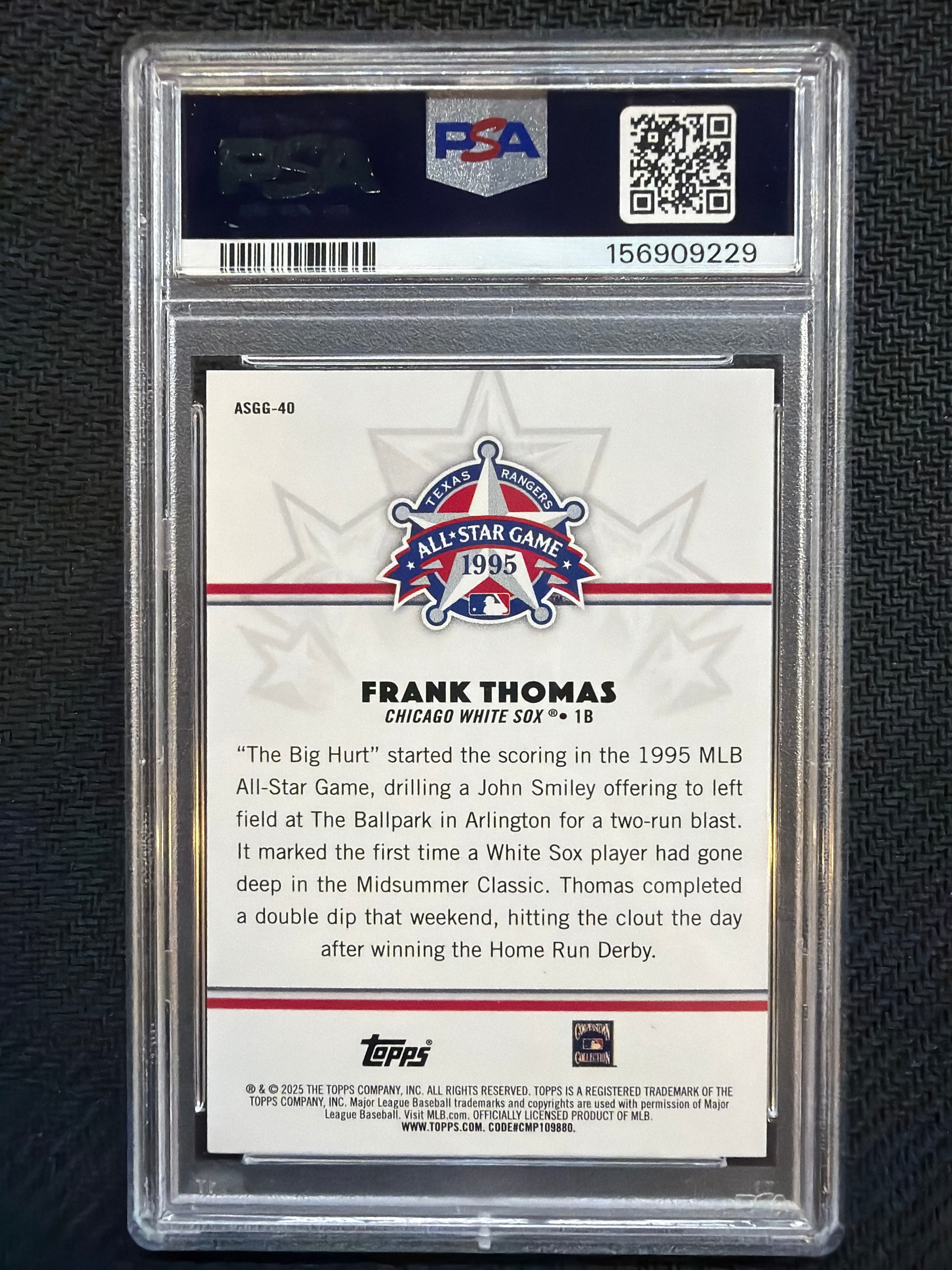2025 Topps All-Star Game Frank Thomas All-Star Greats #40 PSA 9 White Sox