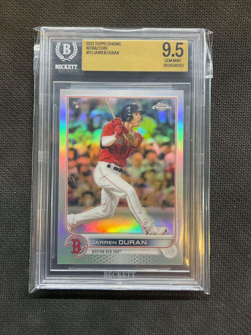 2022 Topps Chrome #113 Jarren Duran Refractor Rookie BGS 9.5 Red Sox