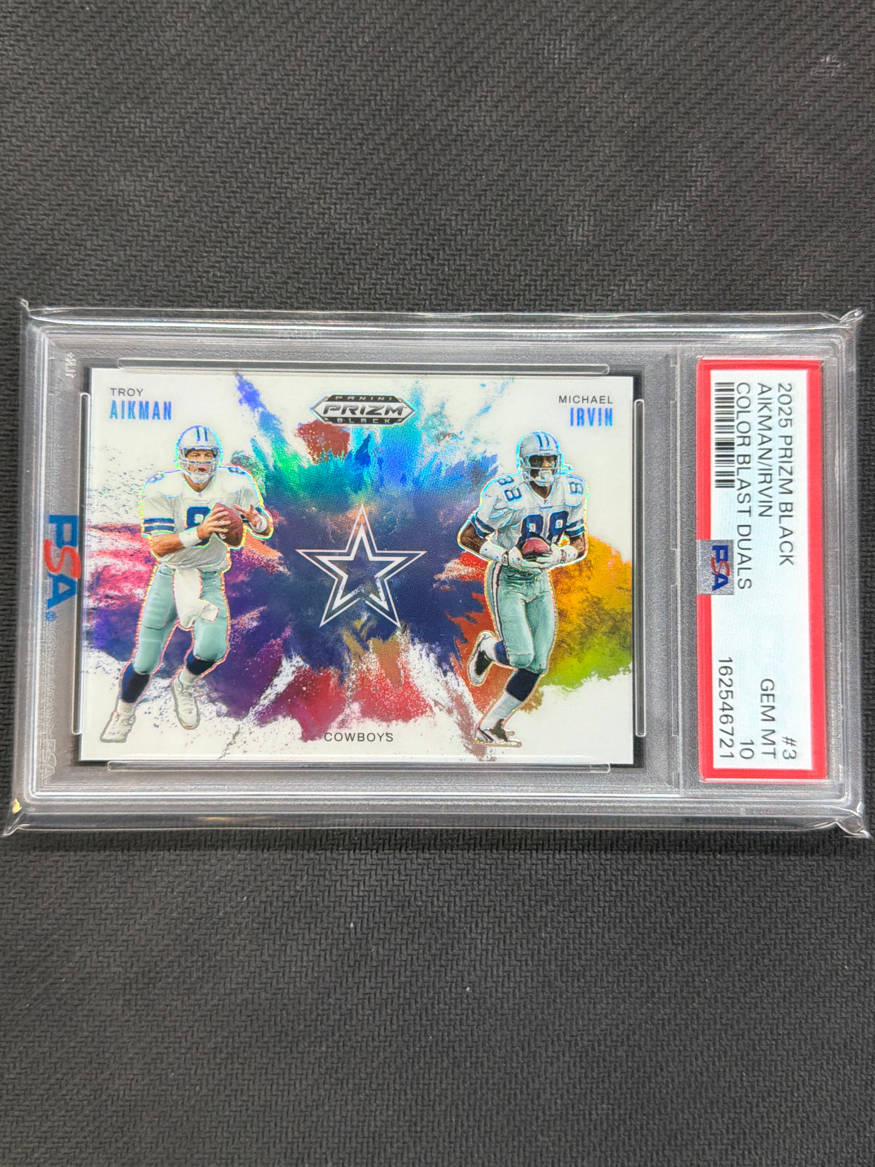 2025 Prizm Black Troy Aikman Michael Irvin Color Blast Duals #3 PSA 10 721