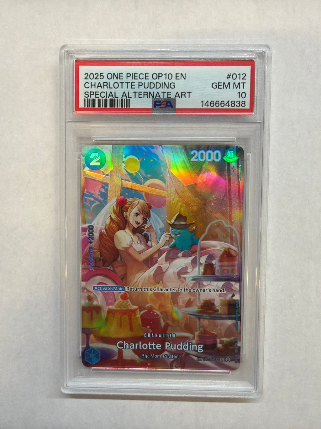 2025 One Piece OP10 Charlotte Pudding 012 Special Alt Art PSA 10