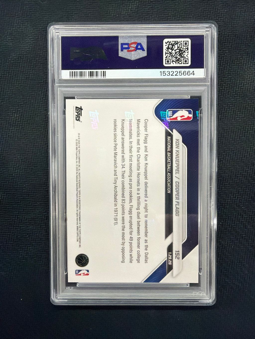 2025 Topps Now Knueppel/Flagg Rookie PSA 10 5664