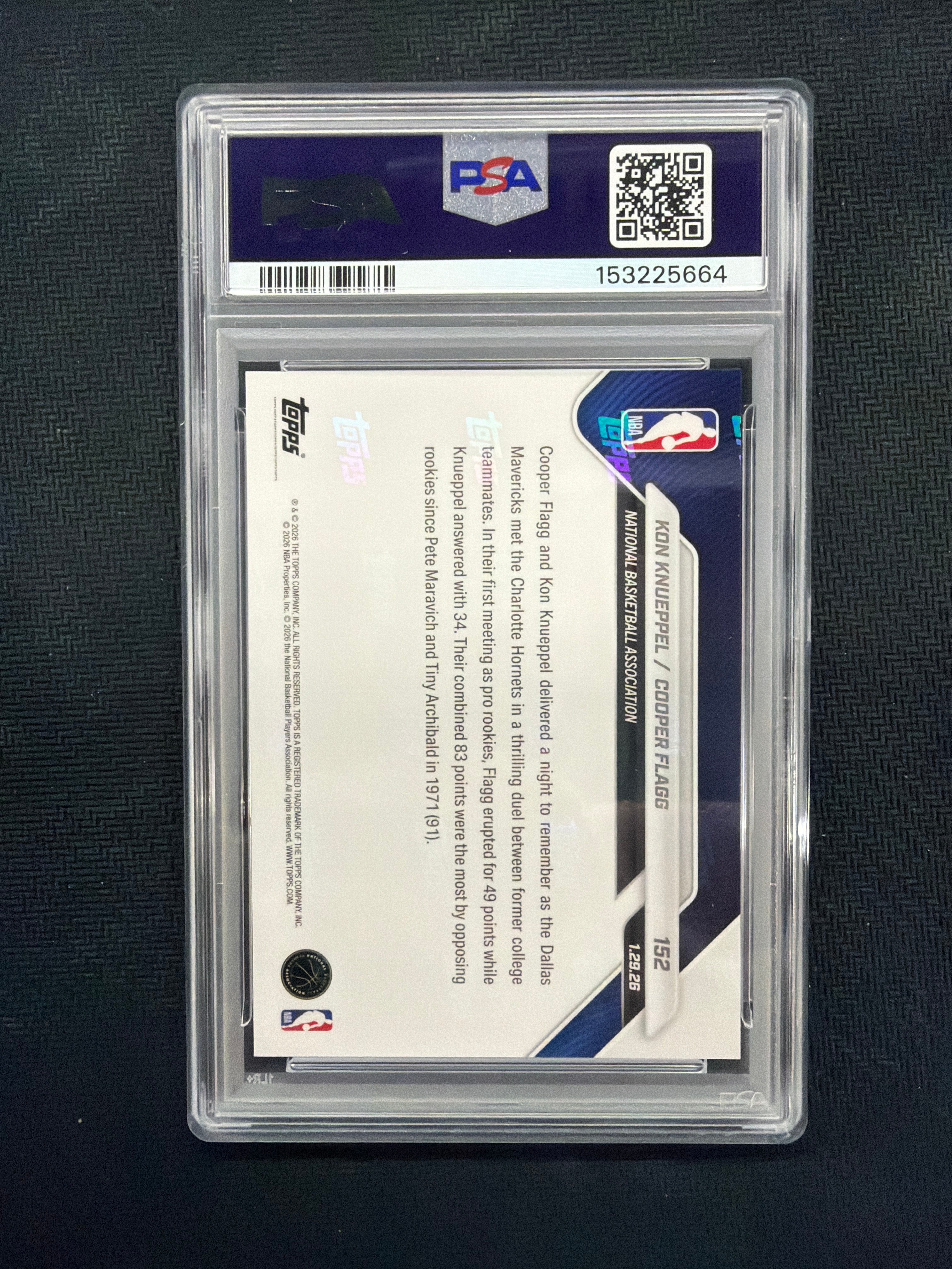 2025 Topps Now Knueppel/Flagg Rookie PSA 10 5664