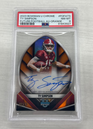 2023 Bowman U Ty Simpson Orange Auto /25 PSA 8