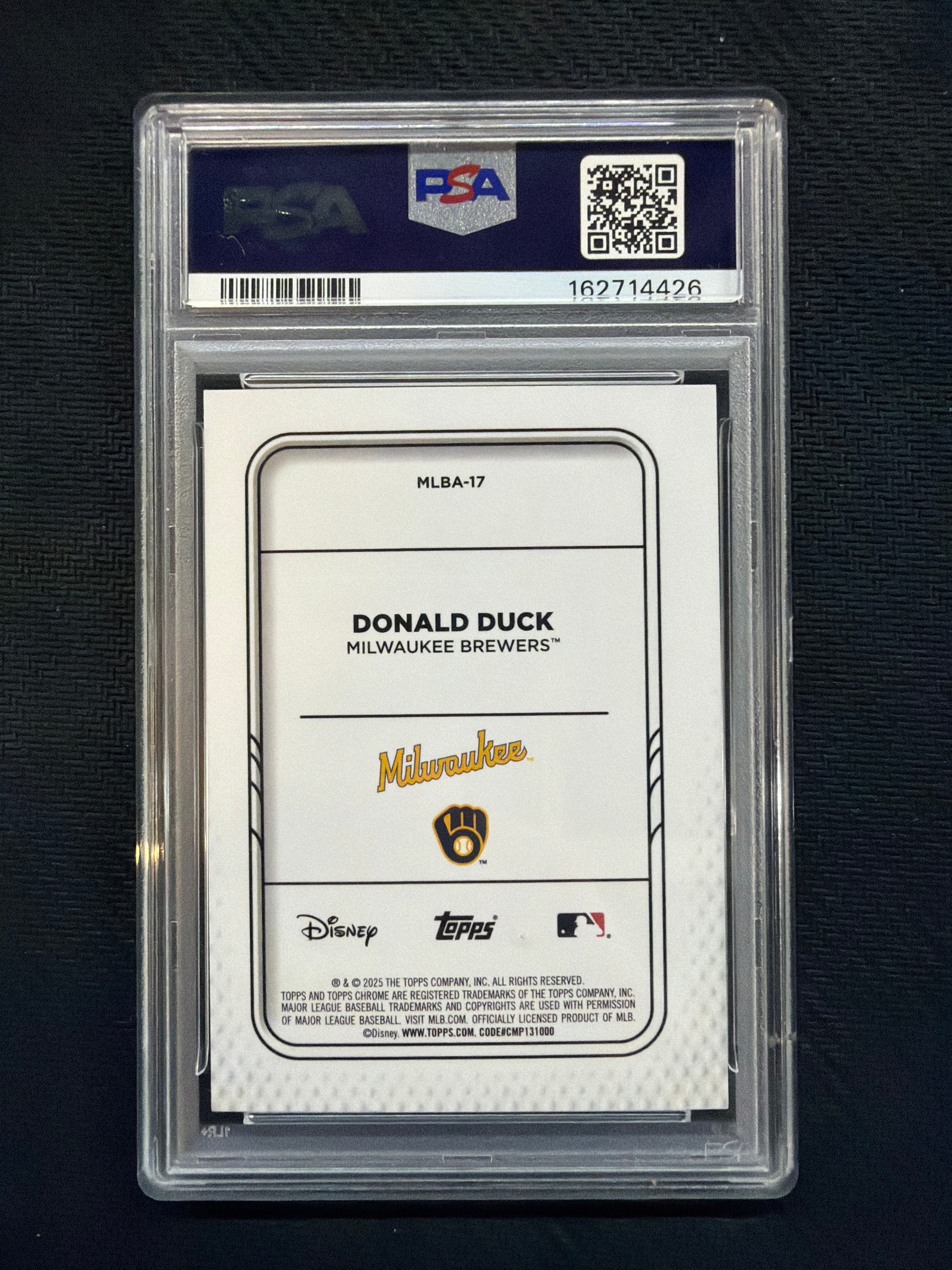 2025 Topps Chrome Update Donald Duck Mickey And Friends PSA 10 Brewers 426