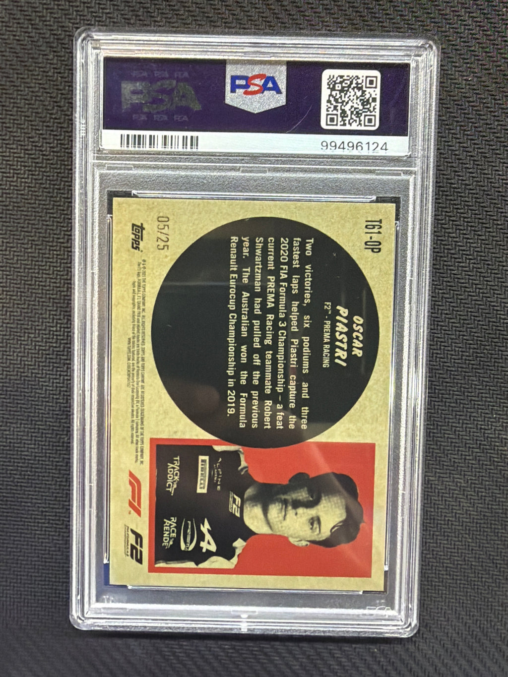 2021 Topps Chrome F1 Oscar Piastri '61 Orange /25 PSA 9