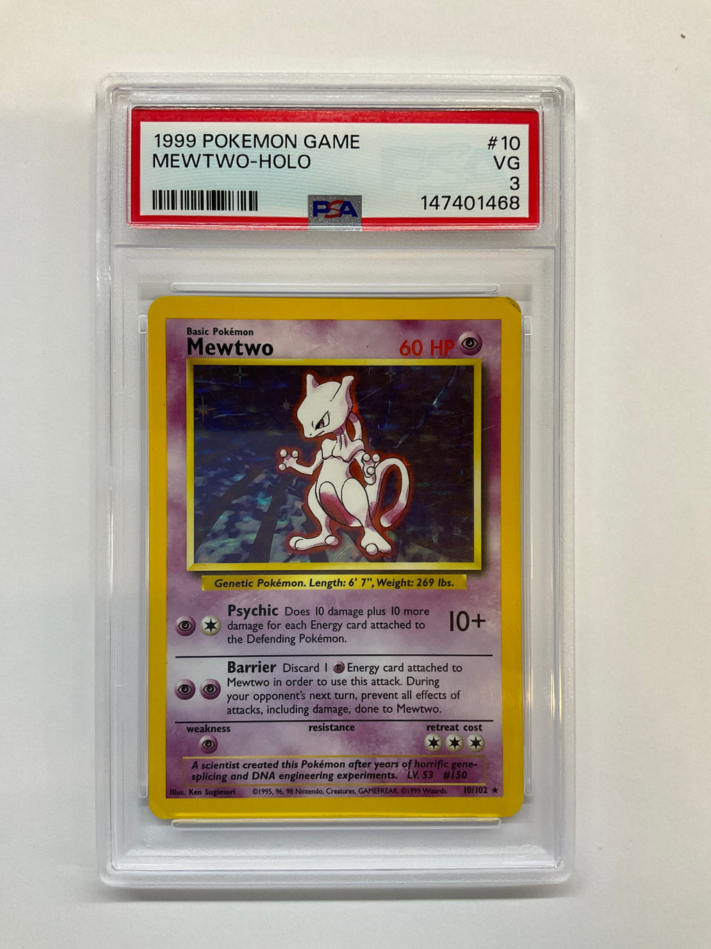 1999 Mewtwo Holo 10 PSA 3