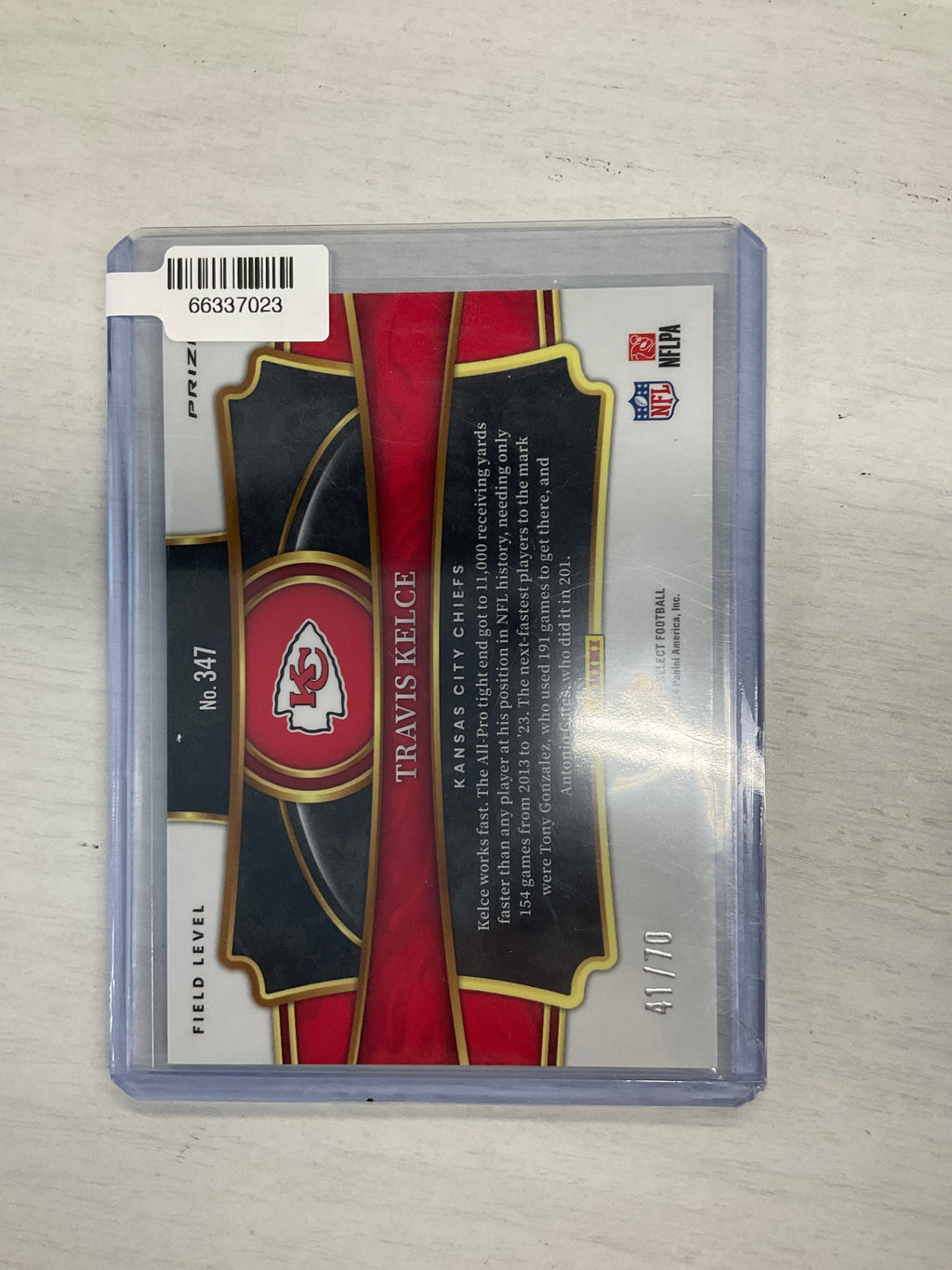2023 Select Travis Kelce Dragon Scale /70 Field Level