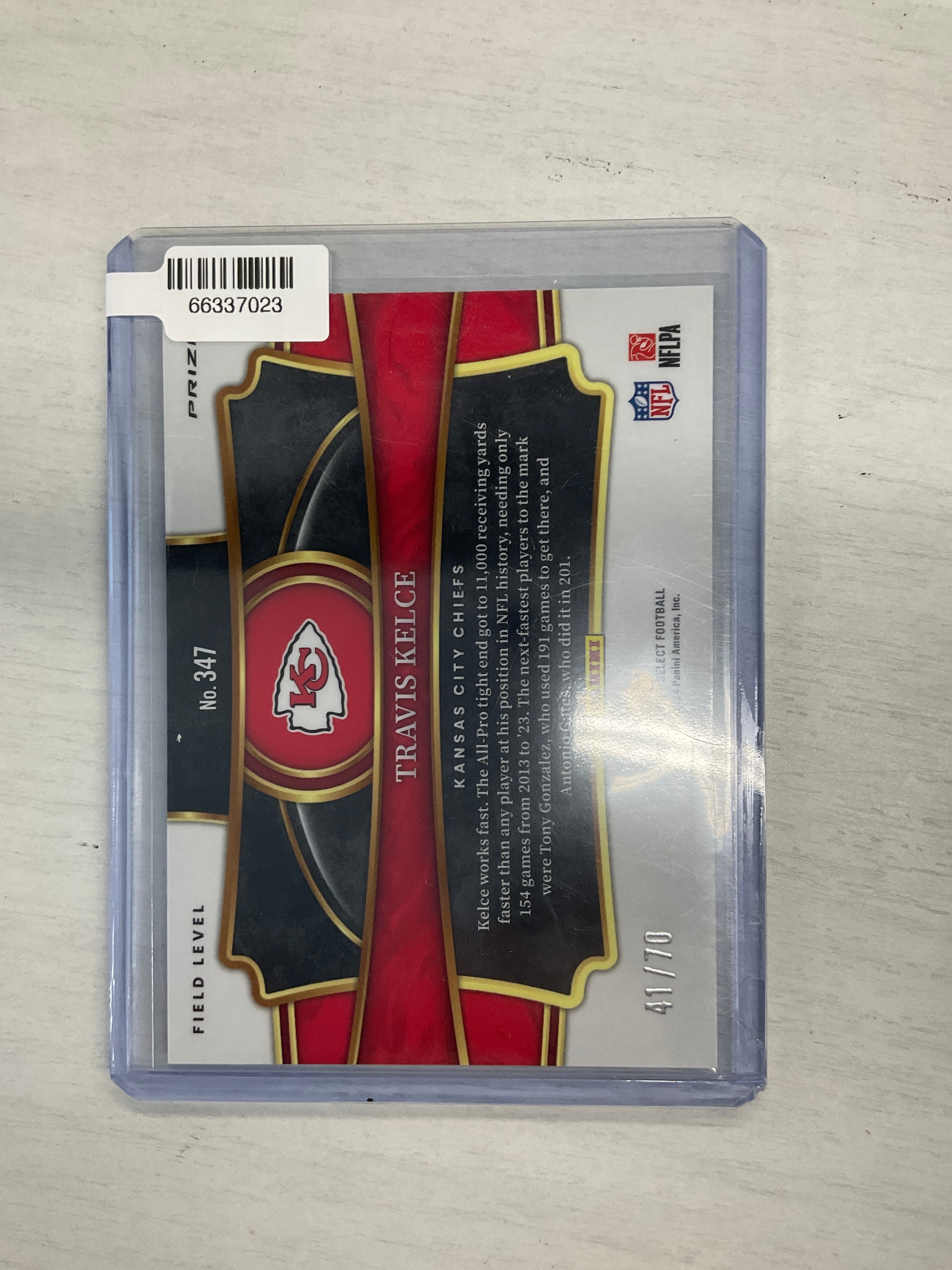 2023 Select Travis Kelce Dragon Scale /70 Field Level