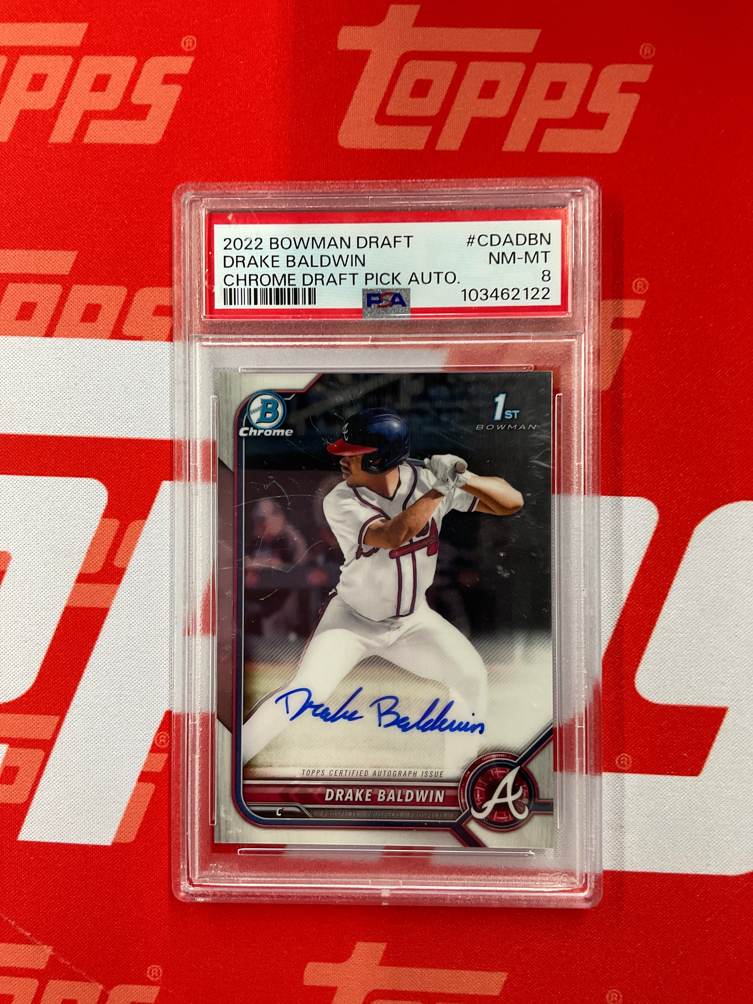 2022 Bowman Drake Baldwin Rookie Auto PSA 8 Braves