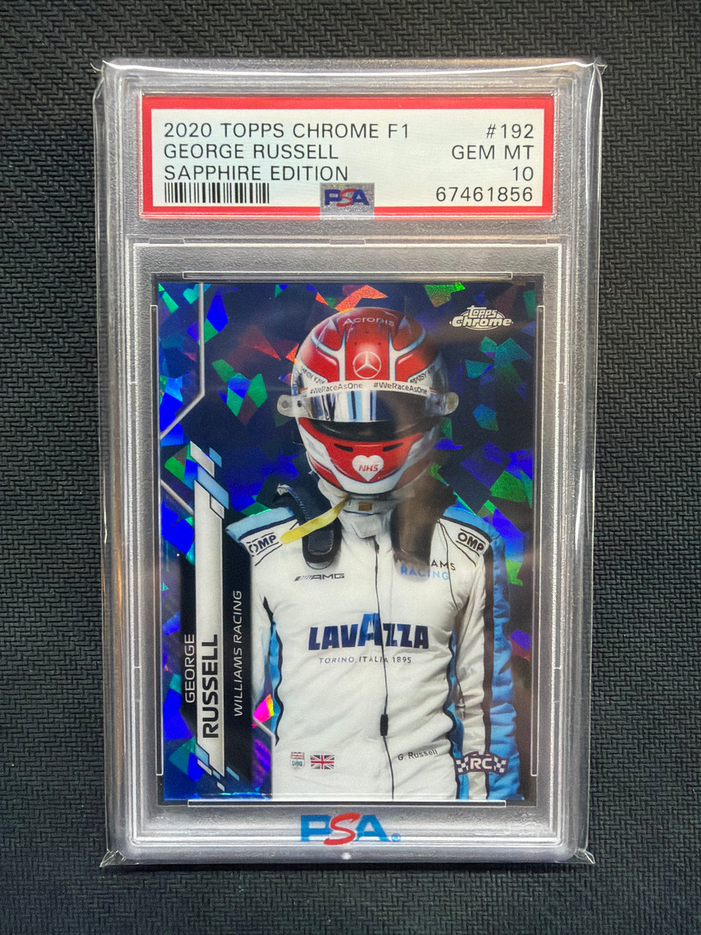 2020 Topps Chrome F1 Sapphire George Russell #192 Helmet PSA 10 Rookie 856