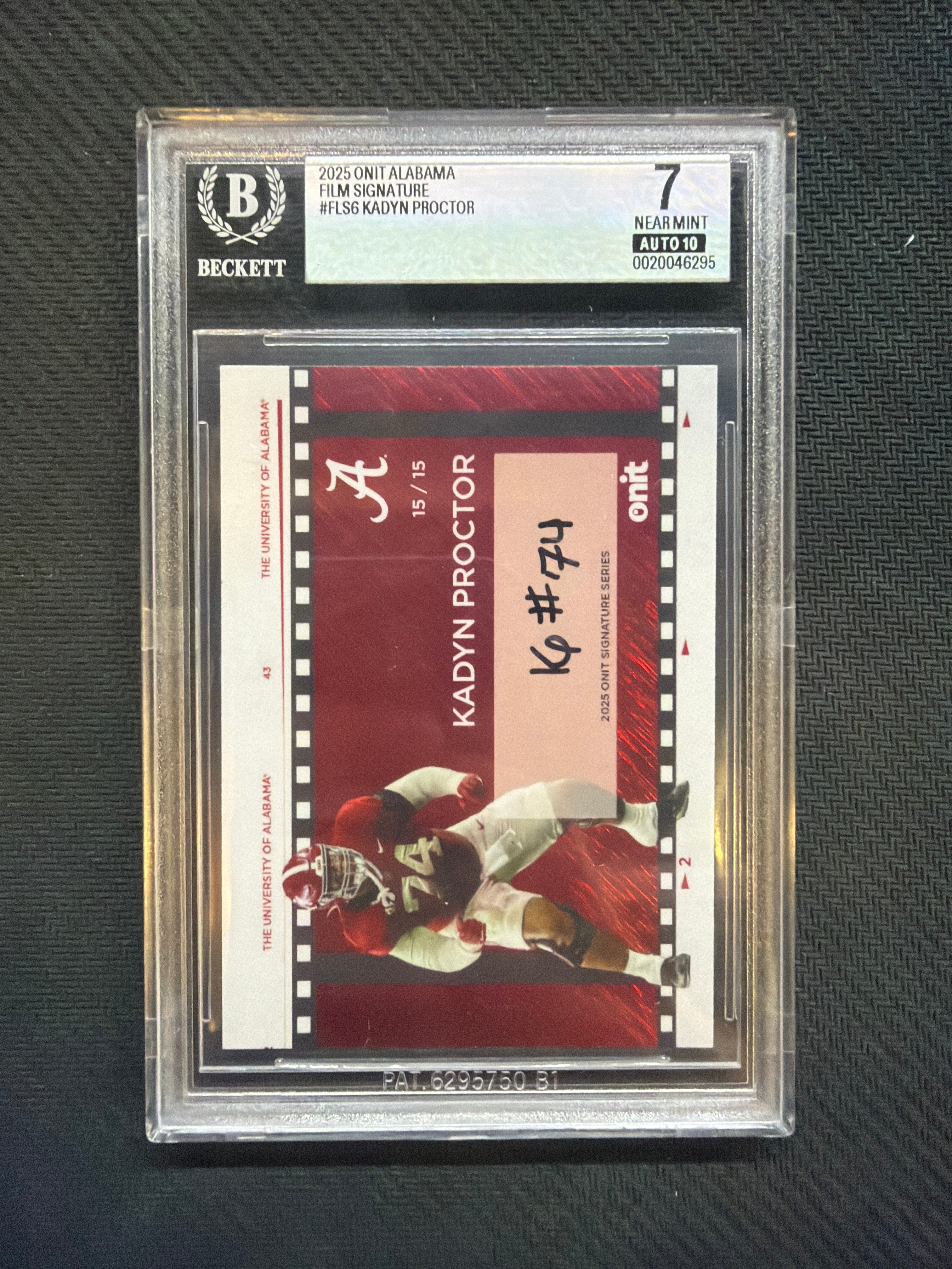 2025 Onit Alabama Kadyn Proctor Film Signature Auto /15 BGS 7 Alabama