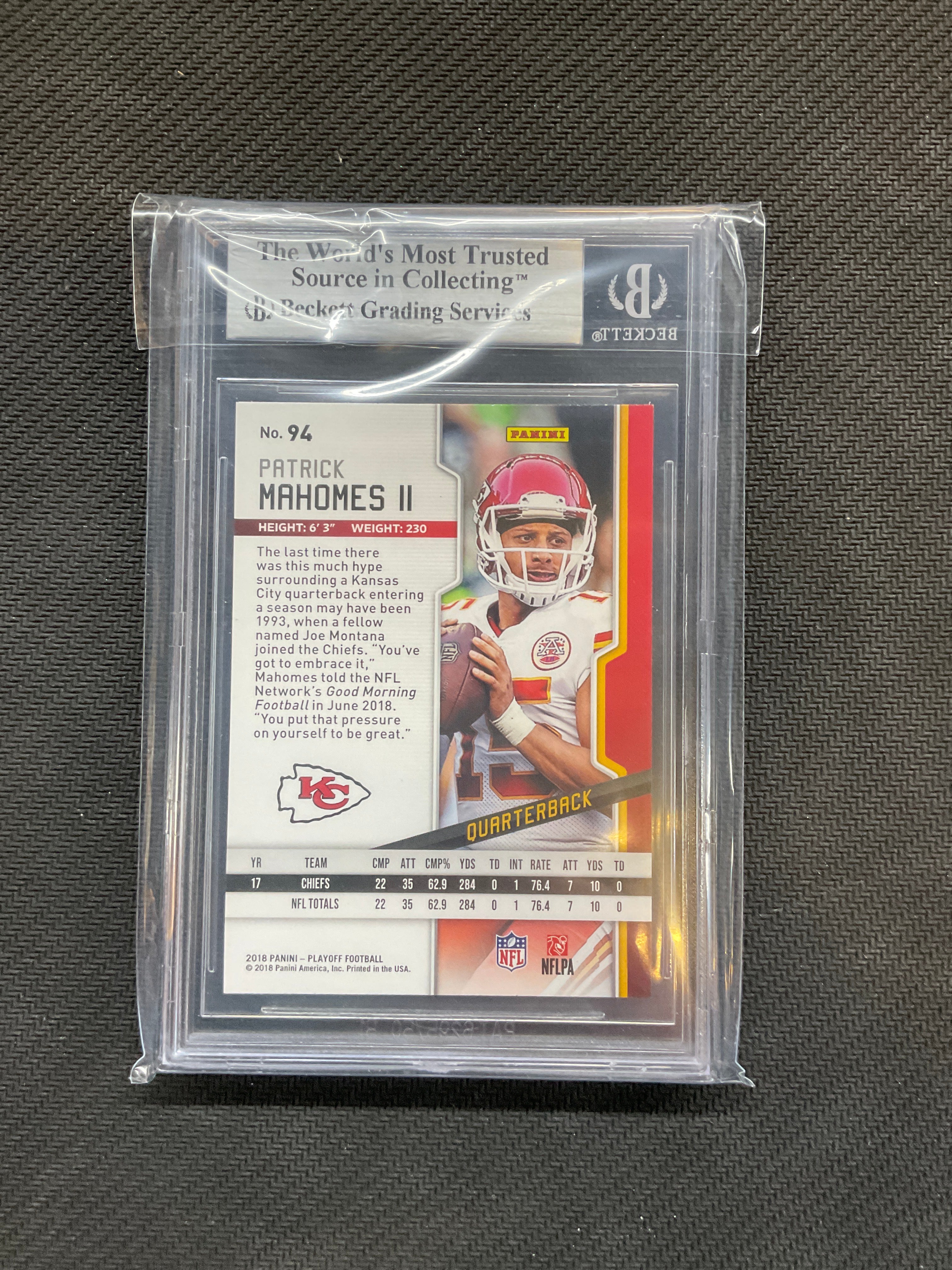 2018 Playoff Patrick Mahomes II #94 BGS 9 Cheifs