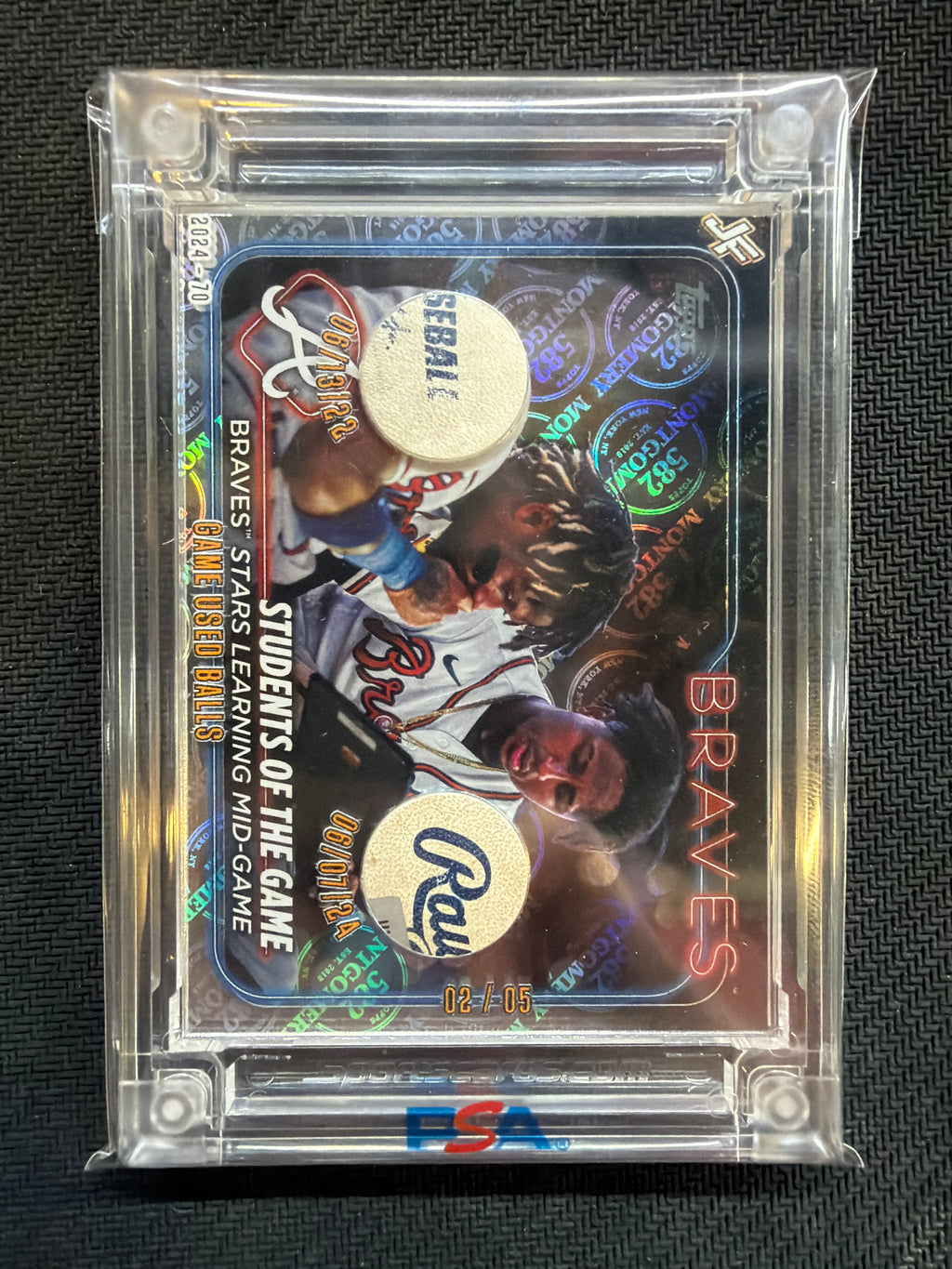2024 Topps Students Of The Game Acuna Albies Jersey Fusion Game Used Balls /5 Braves
