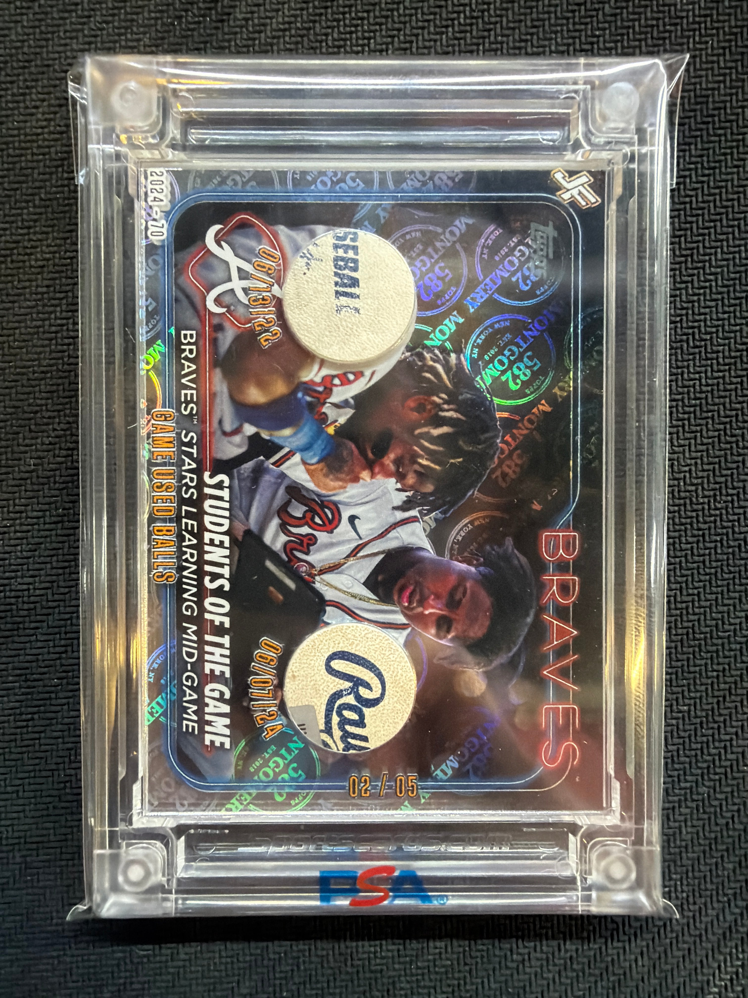 2024 Topps Students Of The Game Acuna Albies Jersey Fusion Game Used Balls /5 Braves