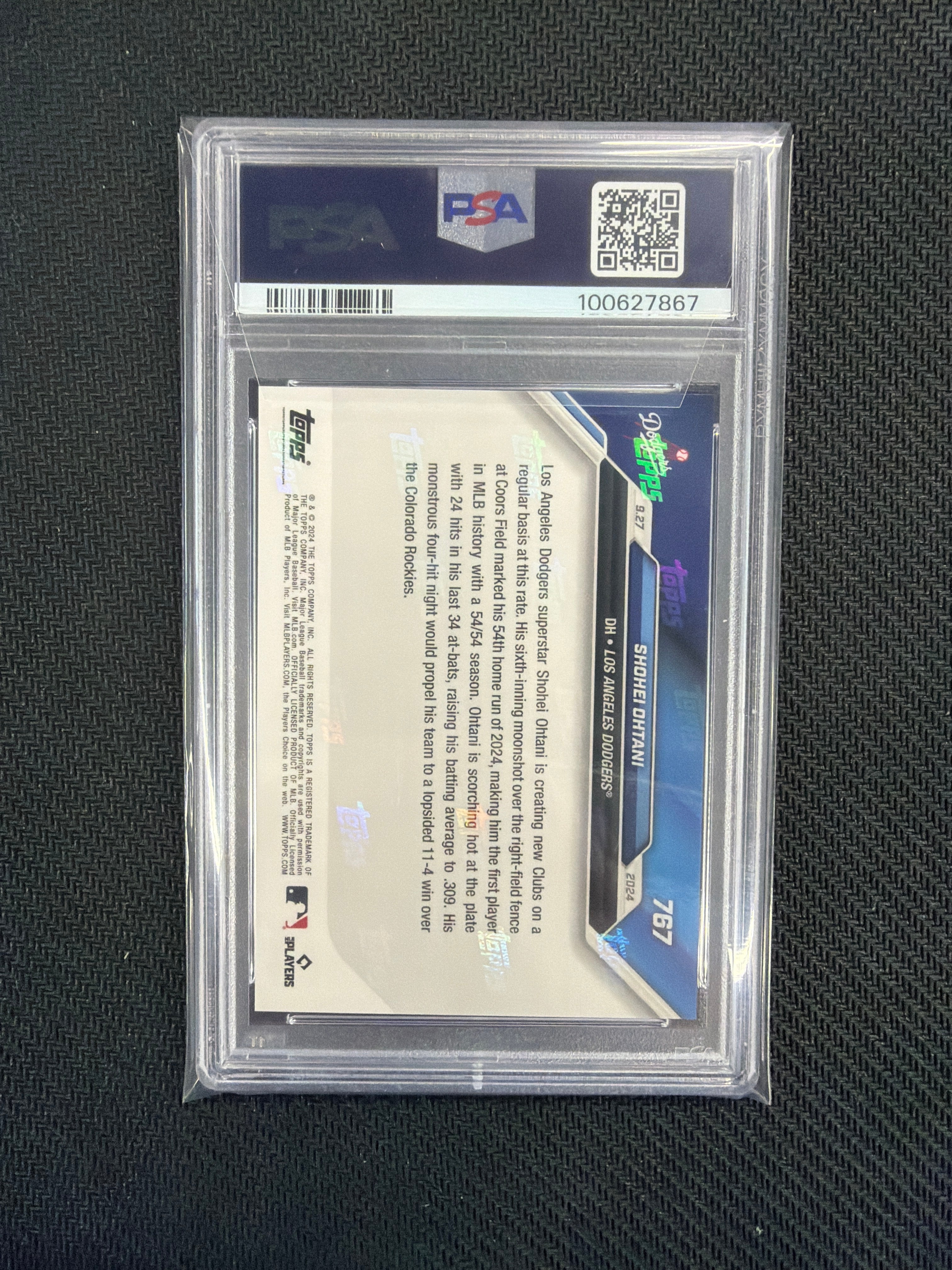 2024 Topps Now Shohei Ohtani #767 PSA 10 54/54 Season
