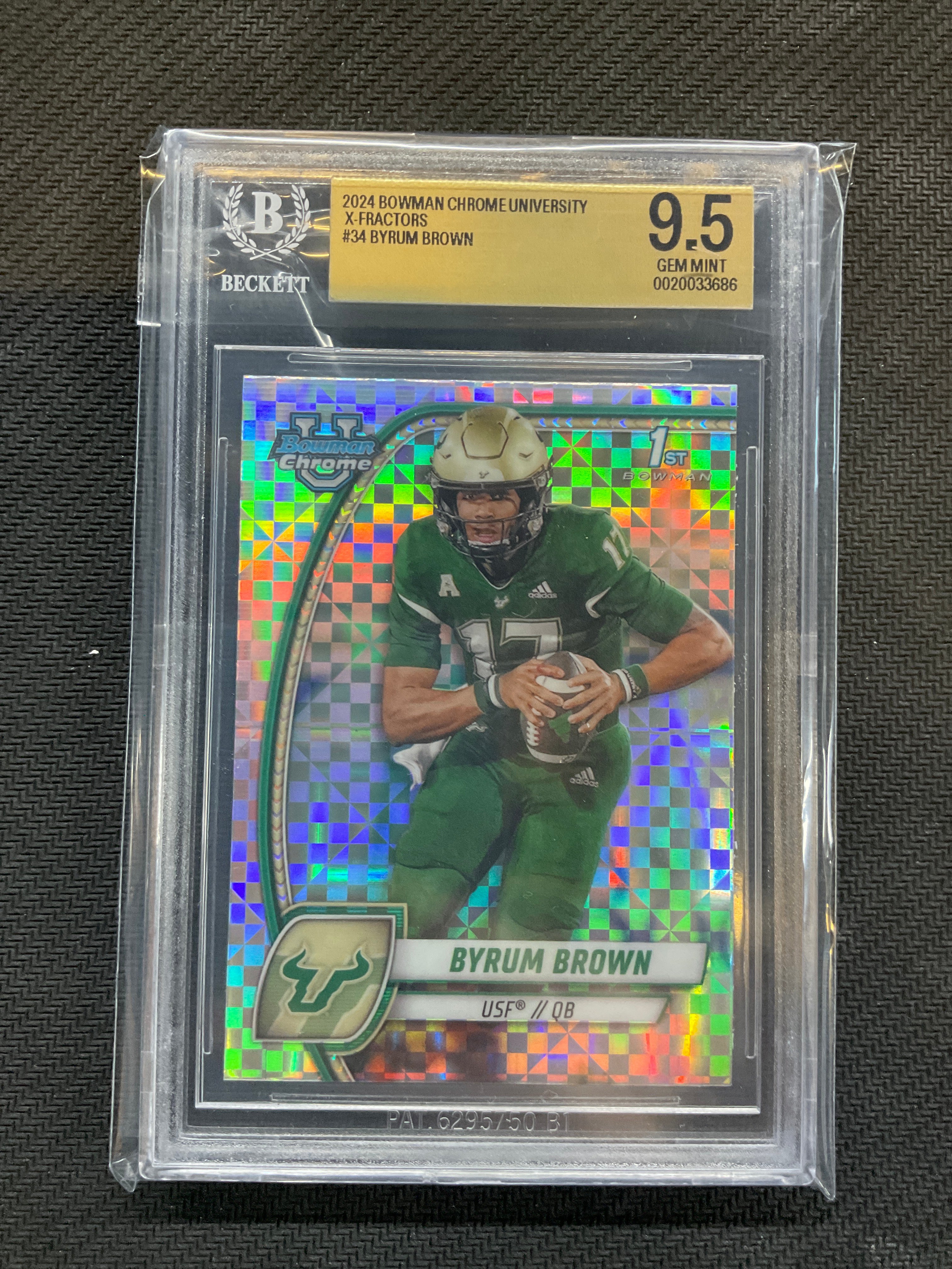 2024 Bowman U Byrum Brown Rookie XFractor BGS 9.5 Auburn 686