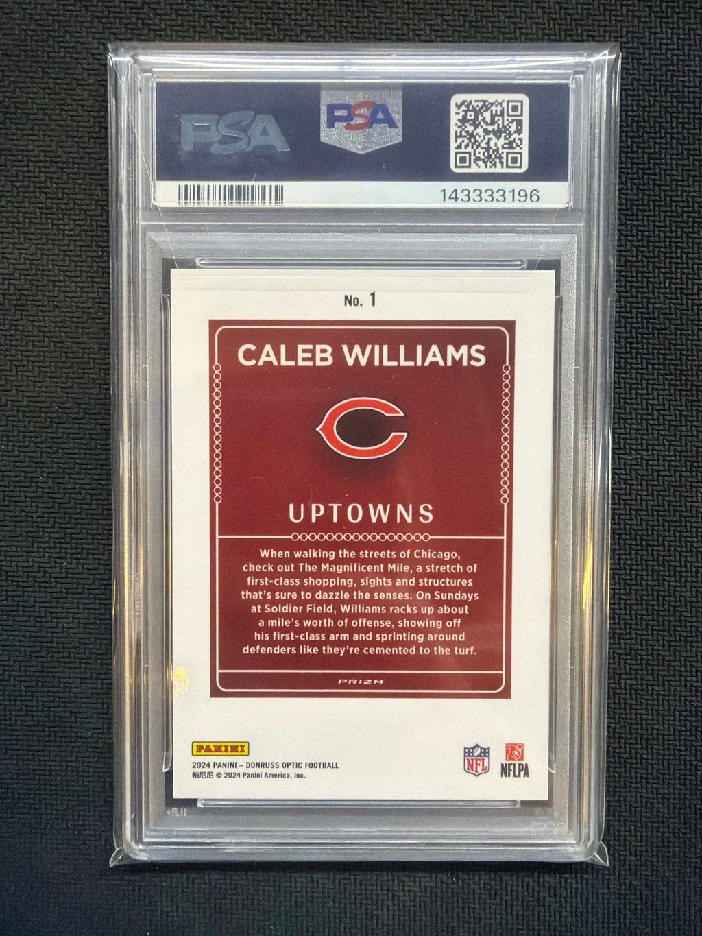 2024 Donruss Optic Caleb Williams Uptown PSA 10