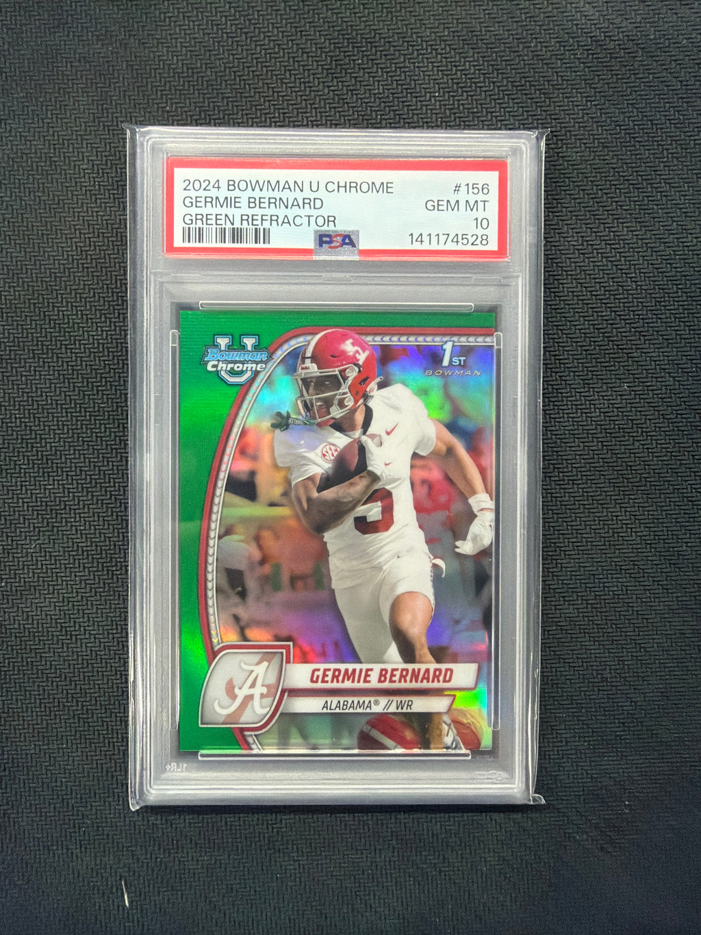 2024 Bowman U Chrome Germie Bernard Green Refractor PSA 10 Alabama
