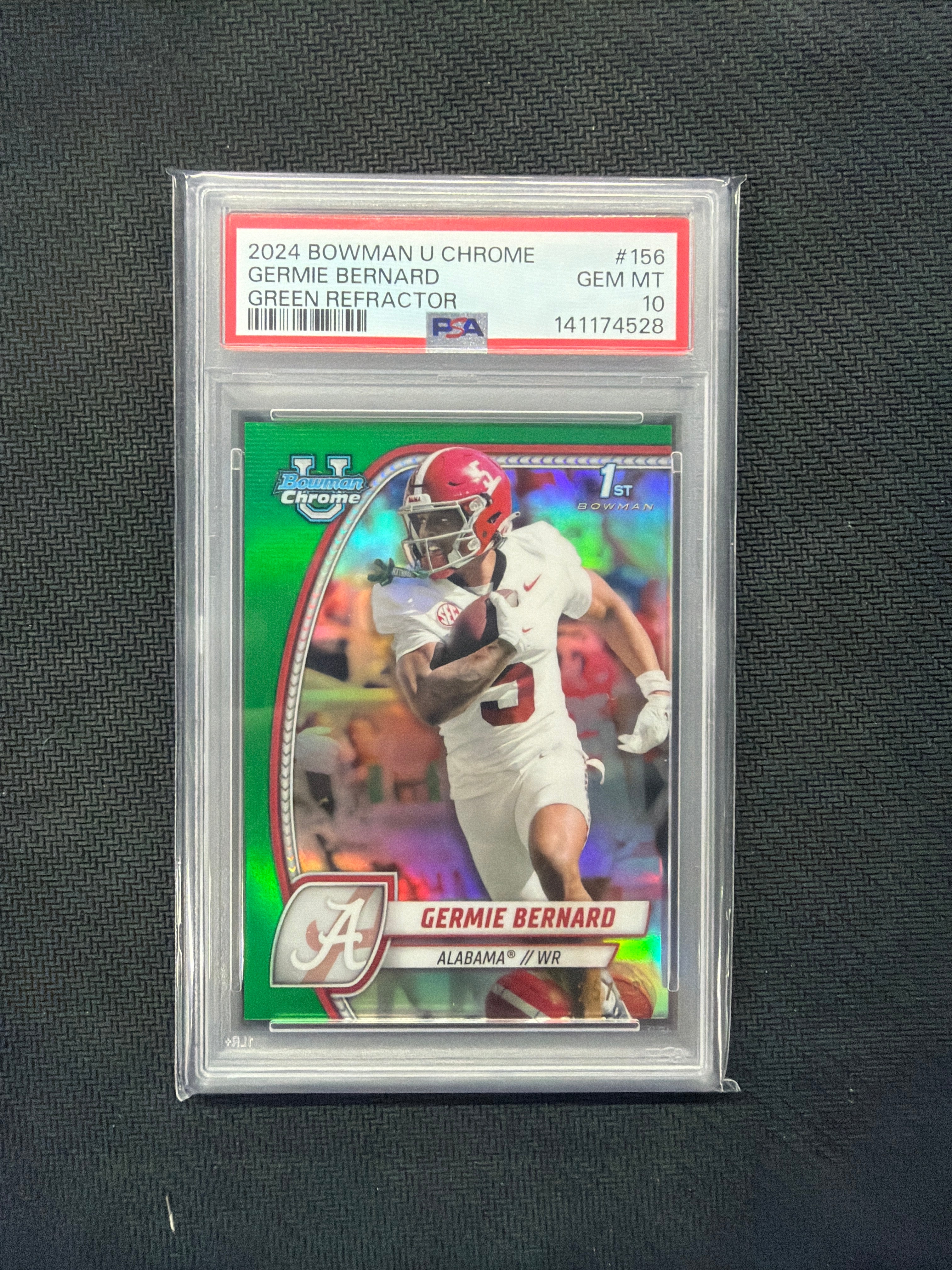 2024 Bowman U Chrome Germie Bernard Green Refractor PSA 10 Alabama