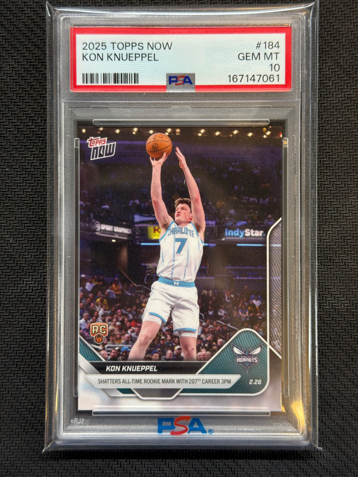 2025/26 Topps Now Kon Knueppel Rookie #184 Career 3PM PSA 10 061