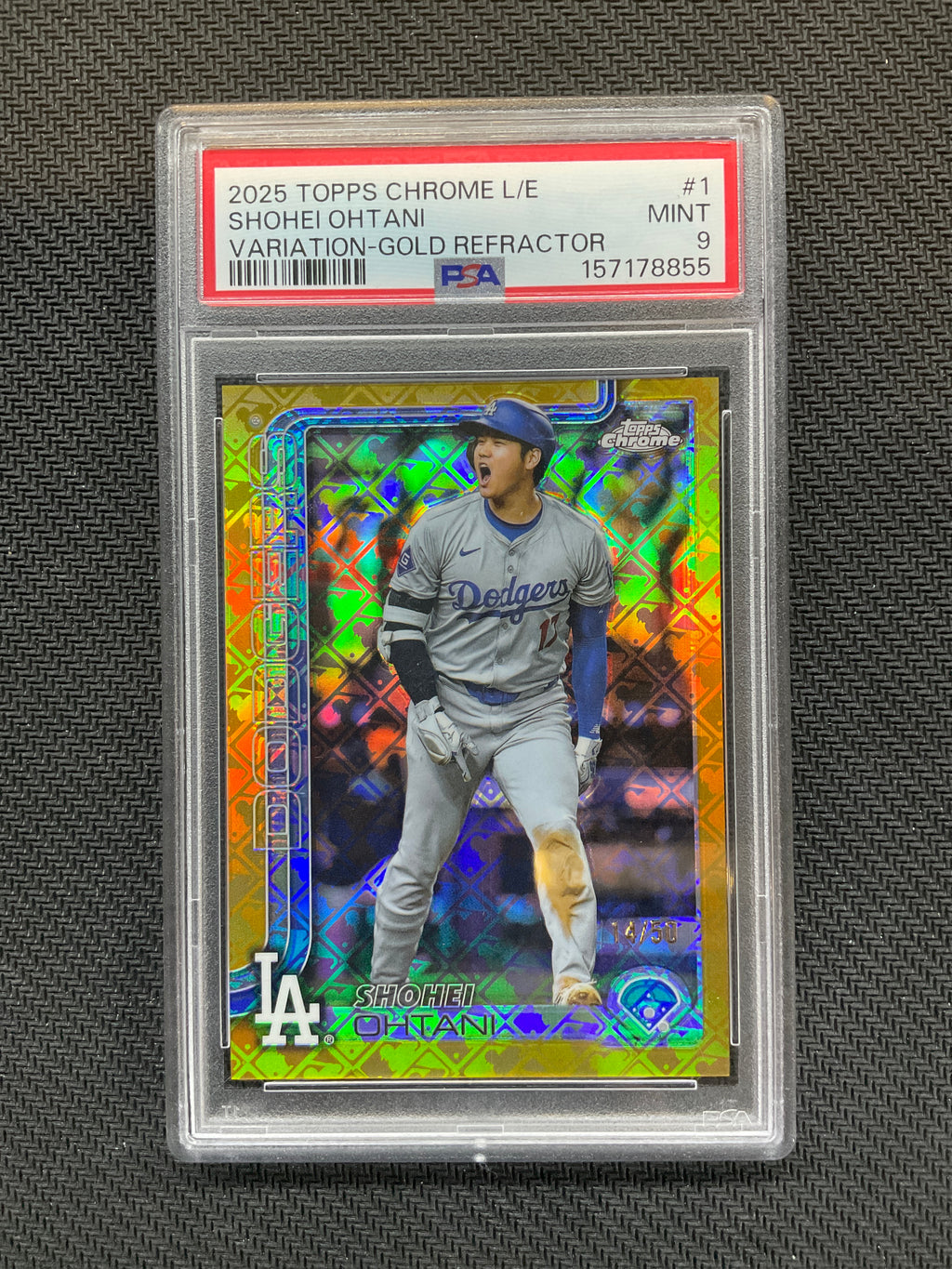 2025 Topps Chrome Logofractor Shohei Ohtani Variation Gold /50 PSA 9 Dodgers